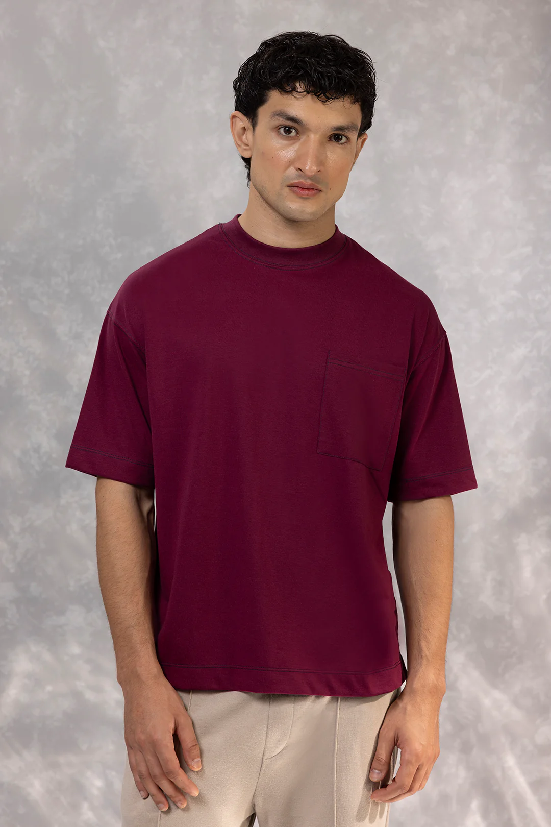 Basic Oversized Pocket T-Shirt - D105 - Image 4