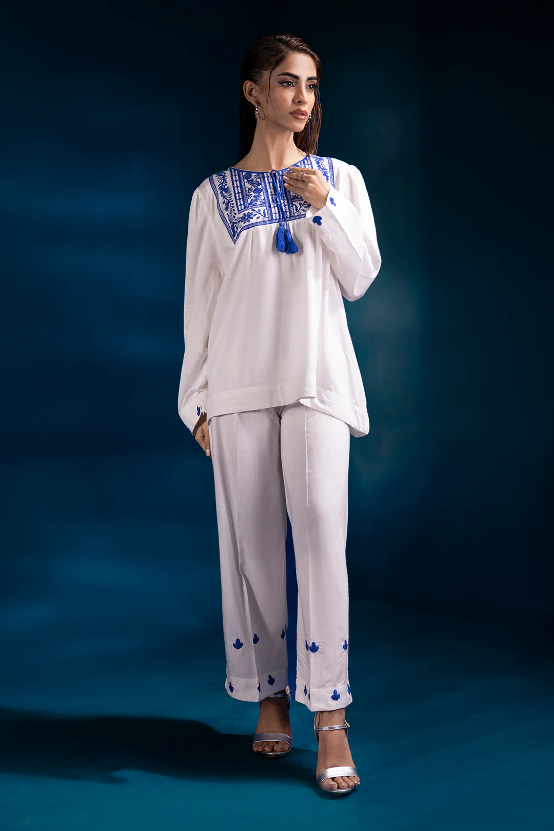 Embroidered Co-Ord Set - 0077 - Image 7
