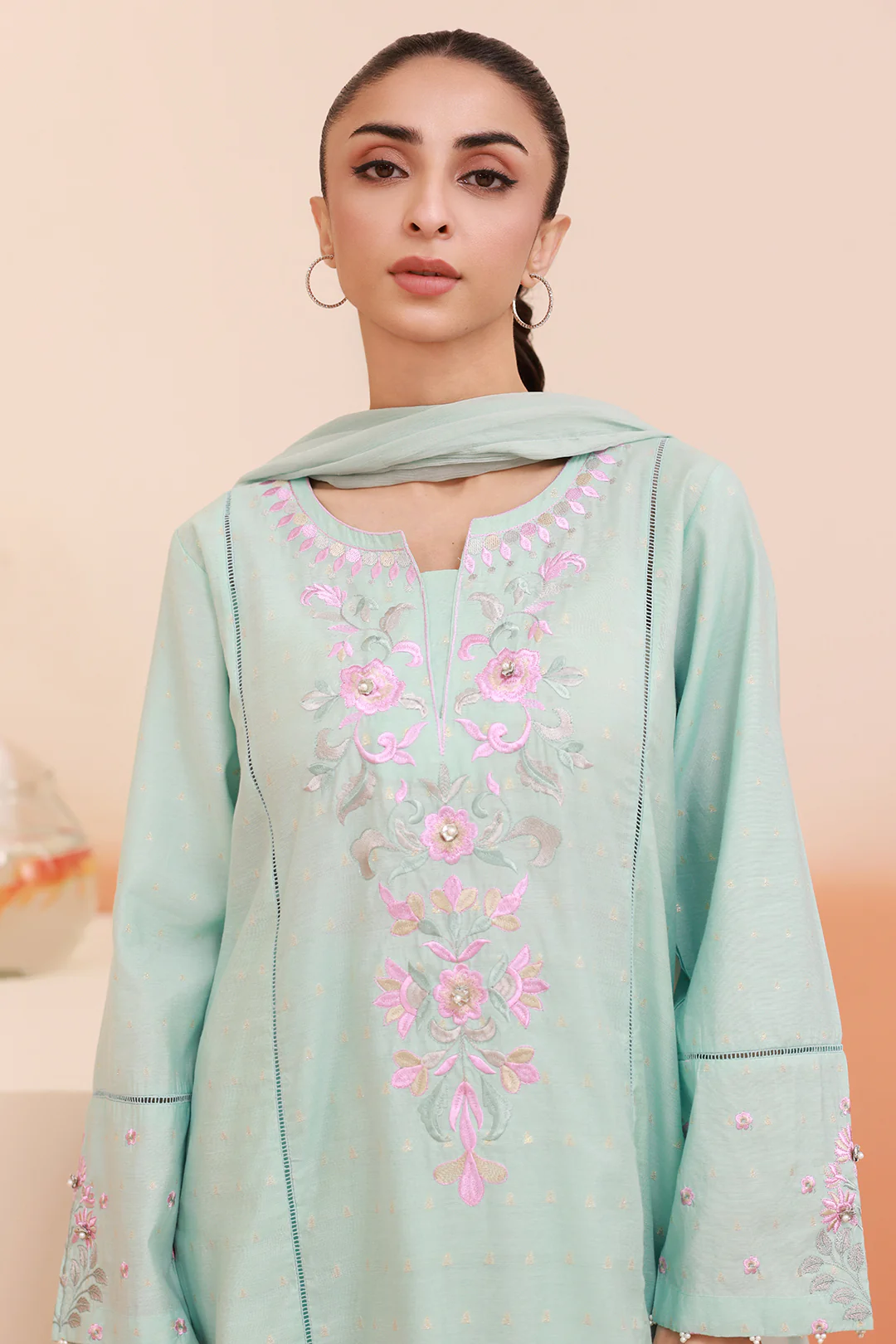 Embroidered Kurta Dupatta Trouser - 1989 - Image 2