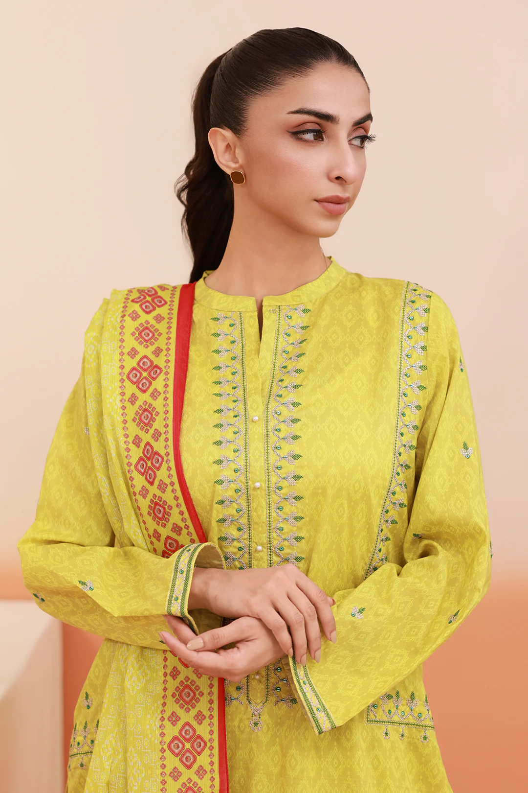 Embroidered Kurta Dupatta Trouser - 2116 - Image 4