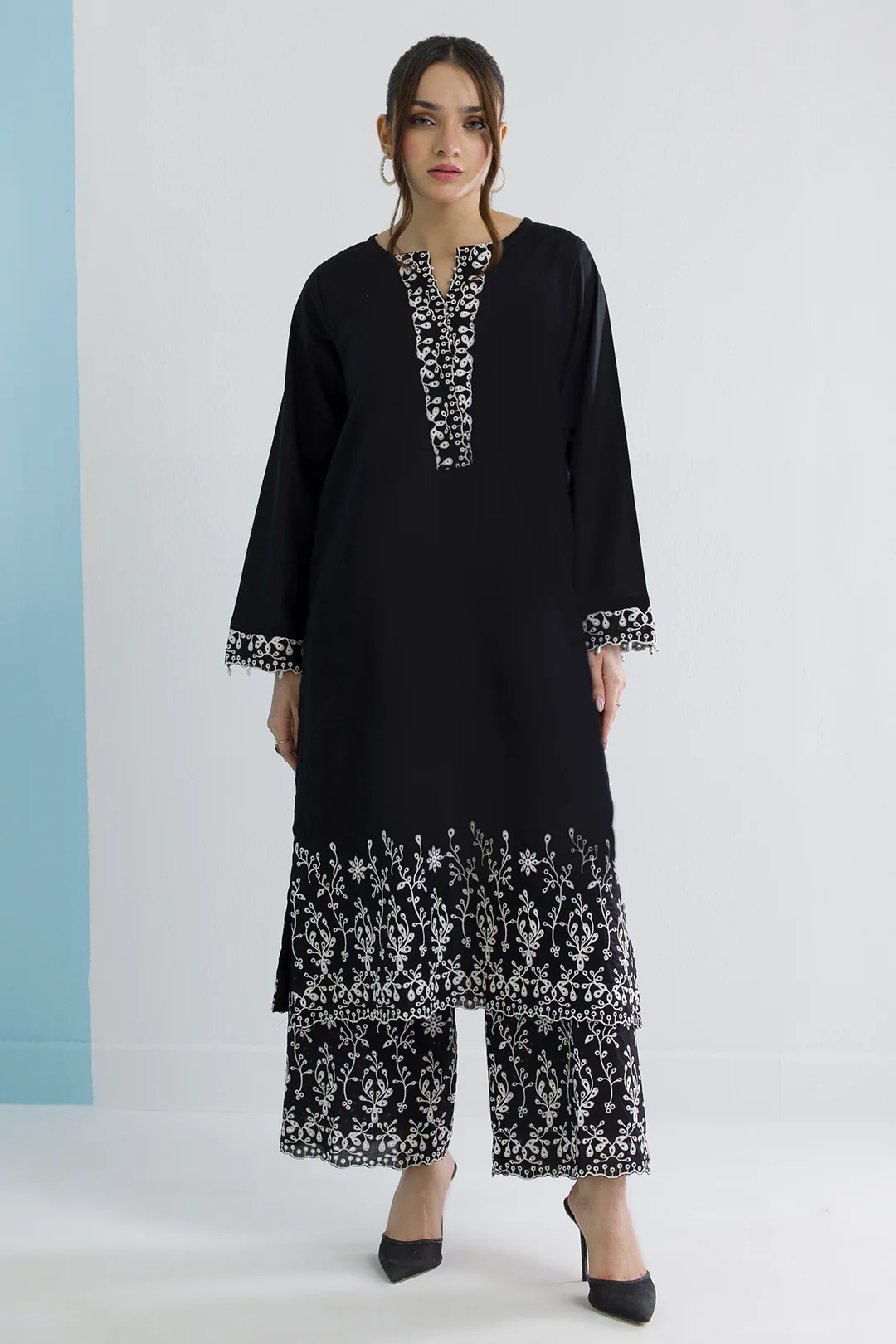 Embroidered Kurta Dupatta Trouser - 2598