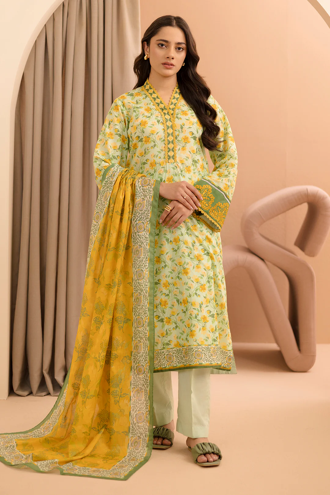 Embroidered Shirt Dupatta - 0104 - Image 2