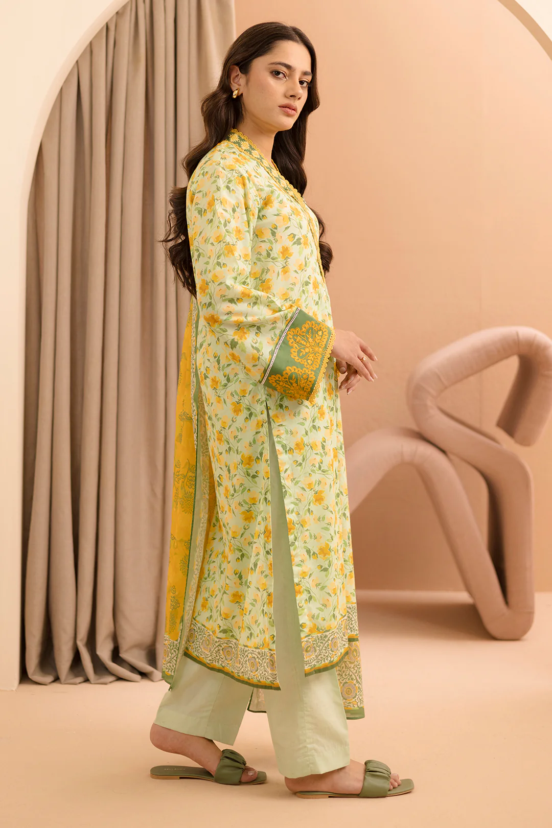 Embroidered Shirt Dupatta - 0104 - Image 4