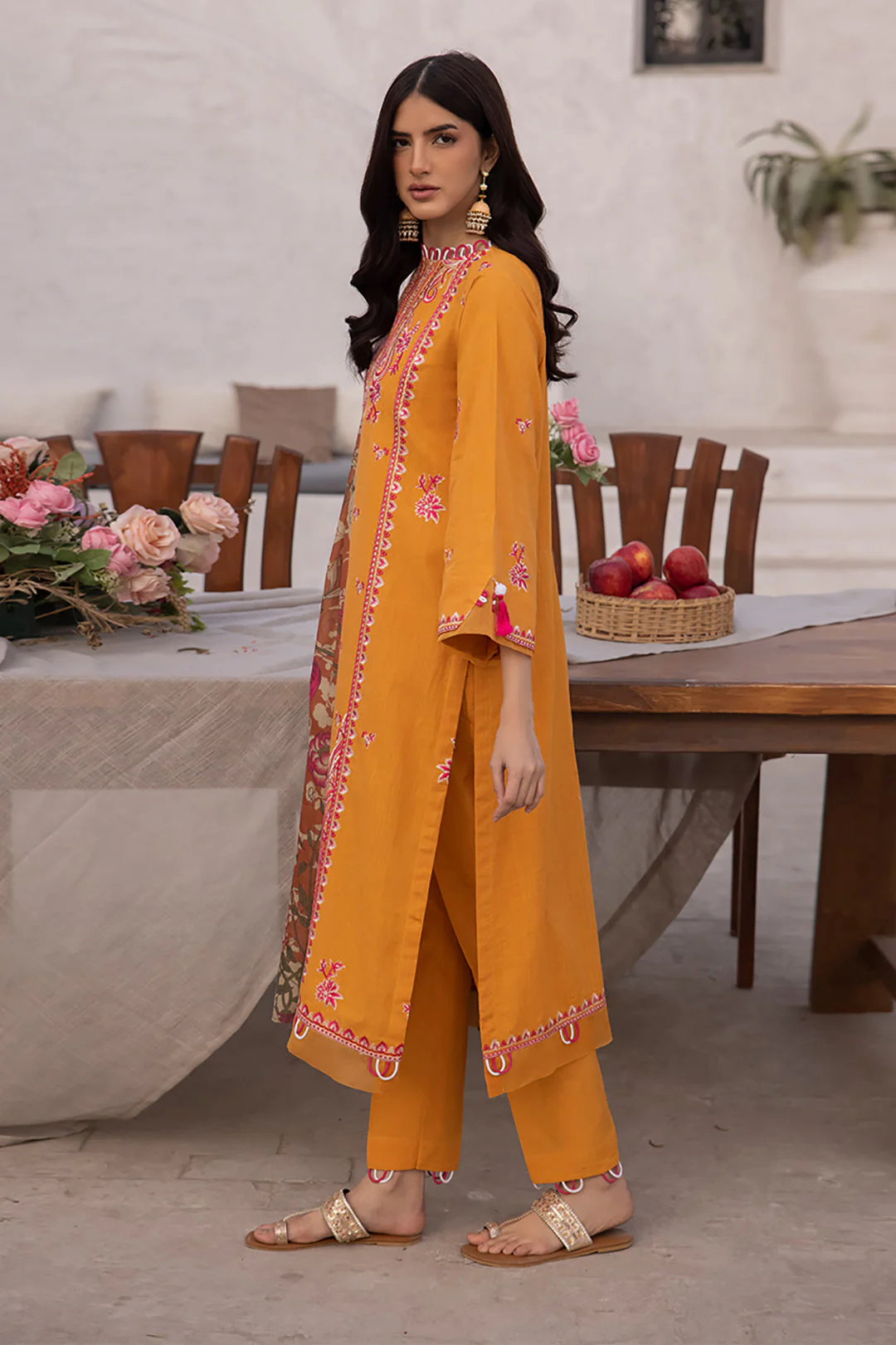 Embroidered Shirt Shalwar Dupatta - 1142 - Image 3