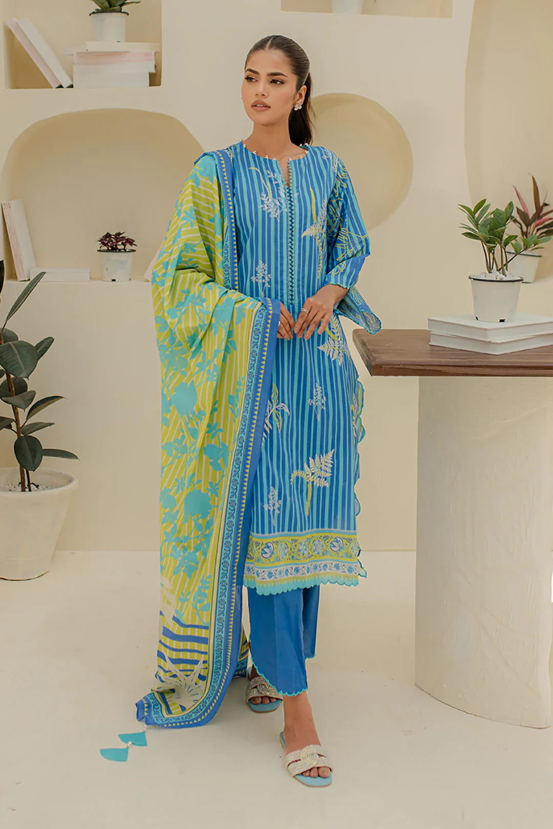 Embroidered Shirt Shalwar Dupatta - 1251 - Image 3