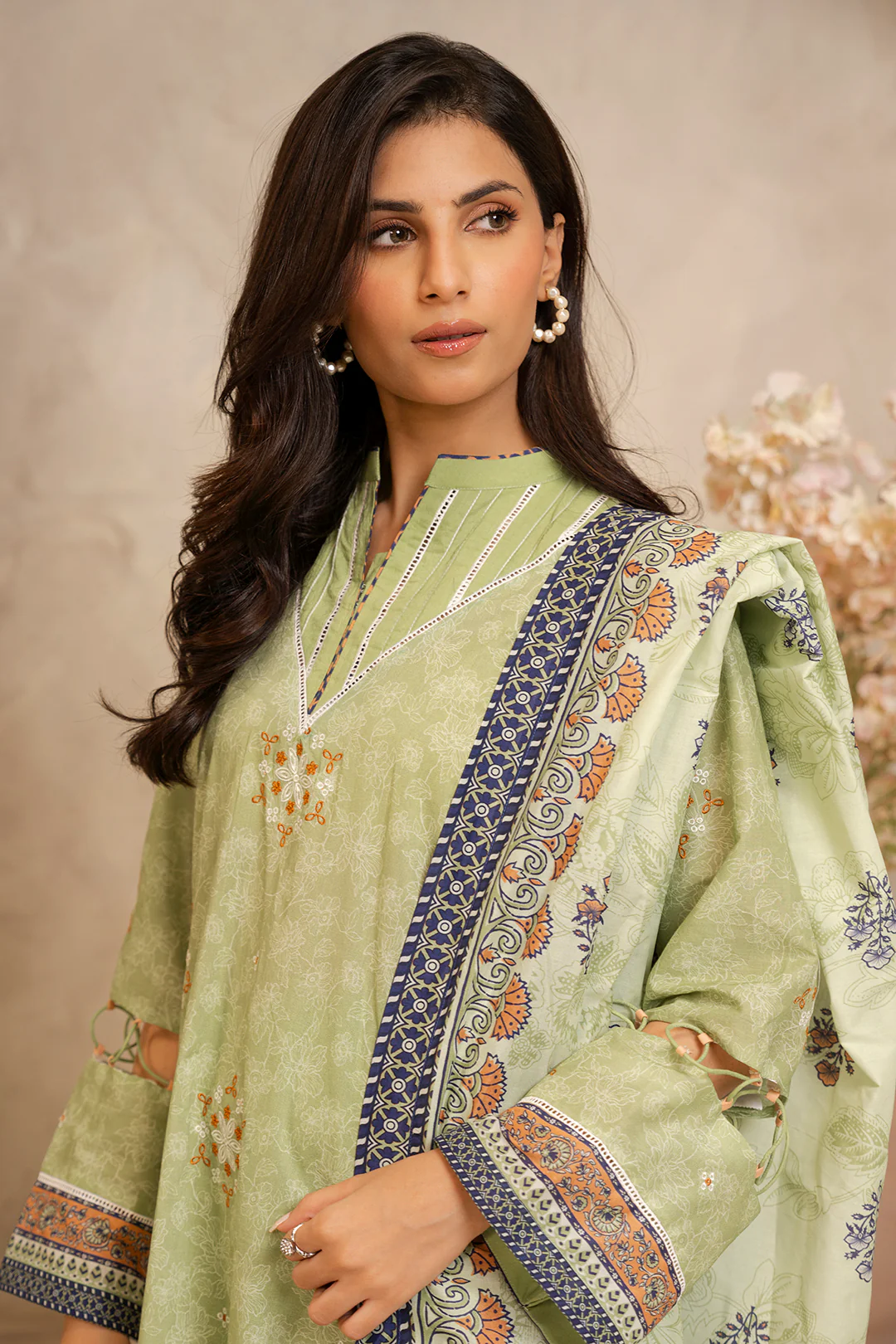 Embroidered Shirt Shalwar Dupatta - 0066 - Image 2