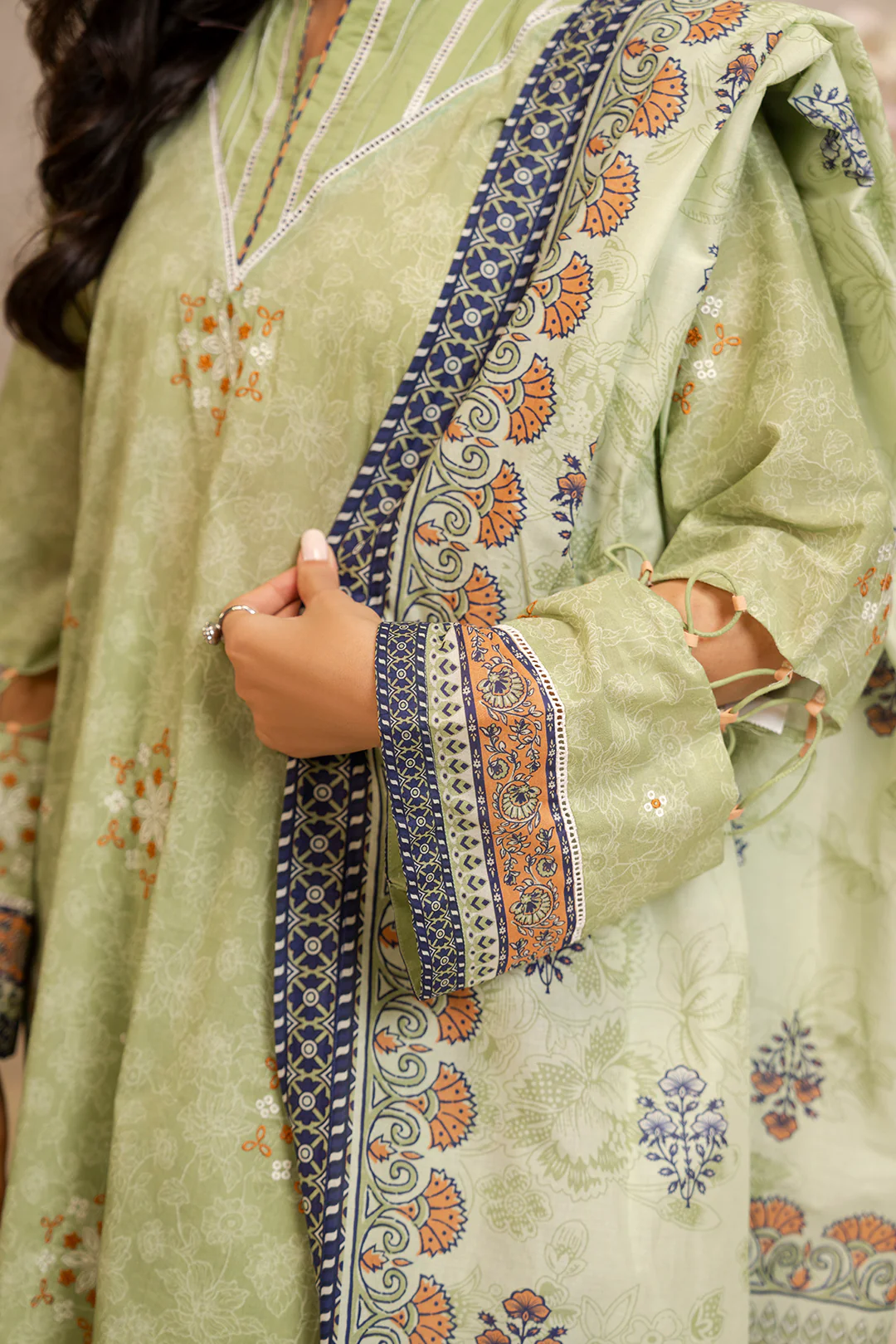 Embroidered Shirt Shalwar Dupatta - 0066 - Image 3