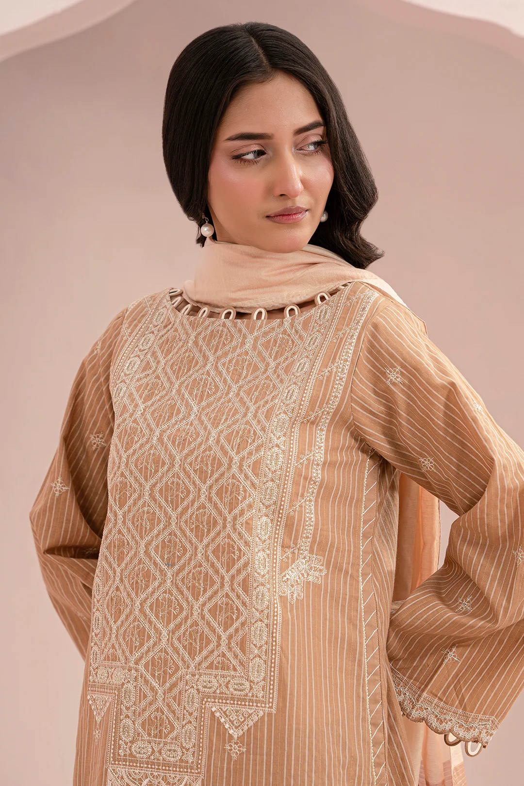 Embroidered Shirt Shalwar Dupatta - 0348 - Image 4
