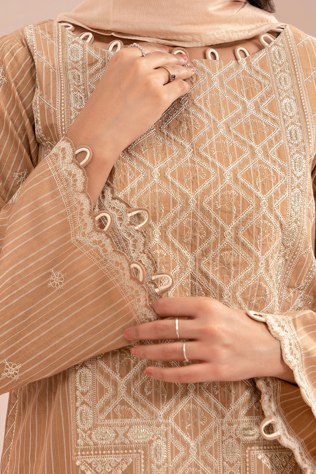 Embroidered Shirt Shalwar Dupatta - 0348 - Image 5