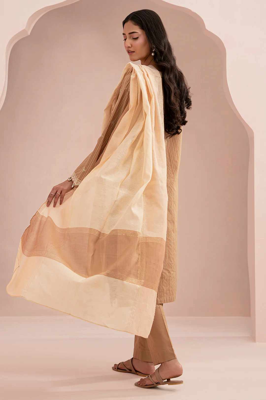 Embroidered Shirt Shalwar Dupatta - 0348 - Image 7