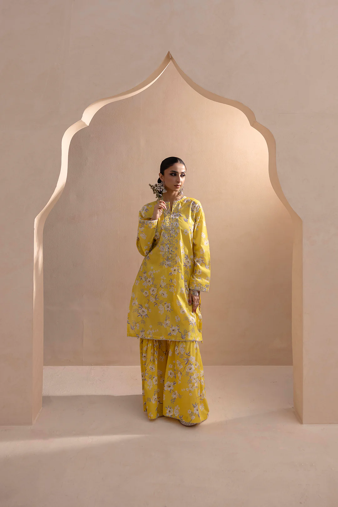Embroidered Gharara Suit - 1686 - Image 11