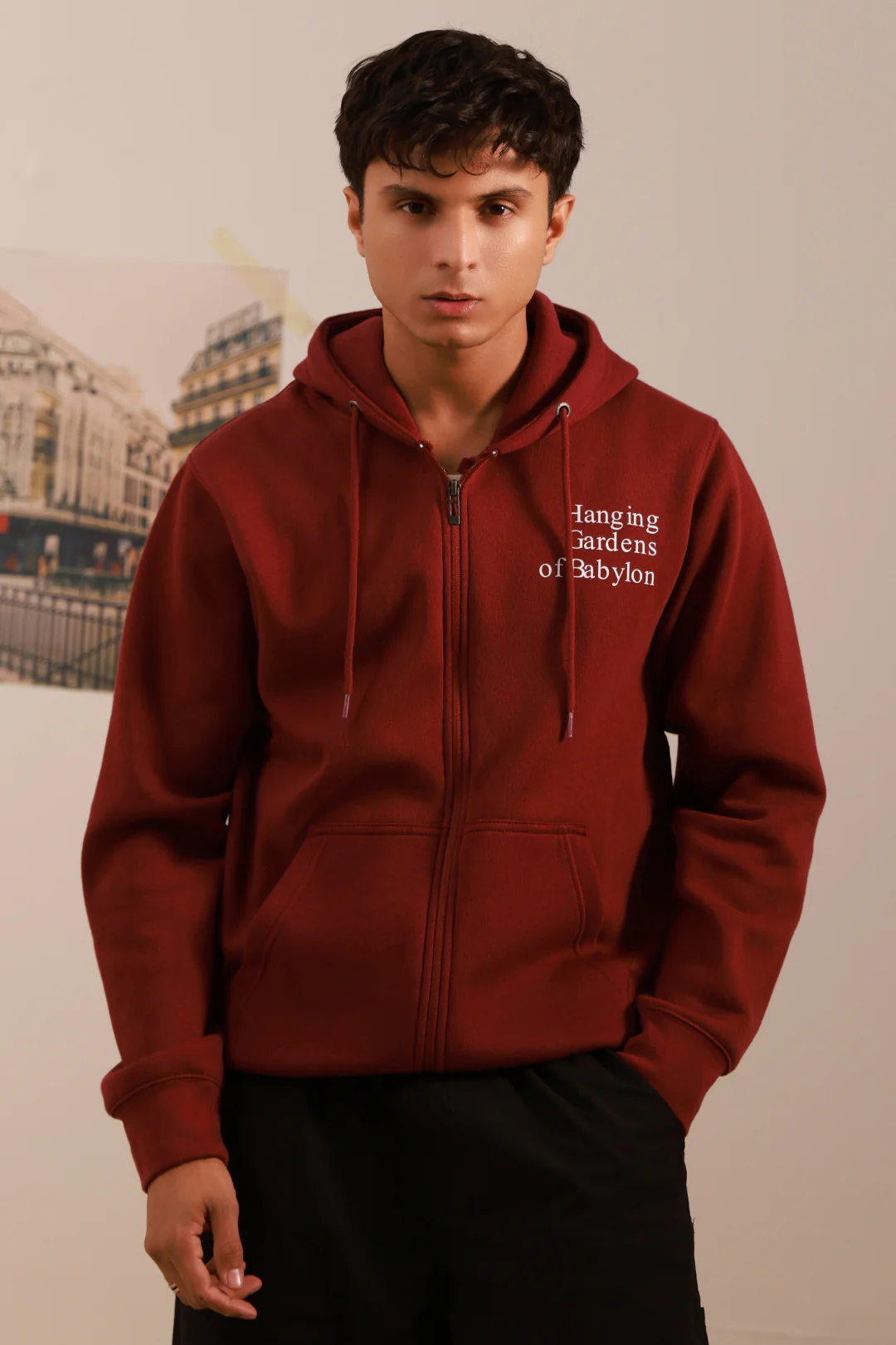 Graphic Zipper Hoodie - 5007 - Image 2