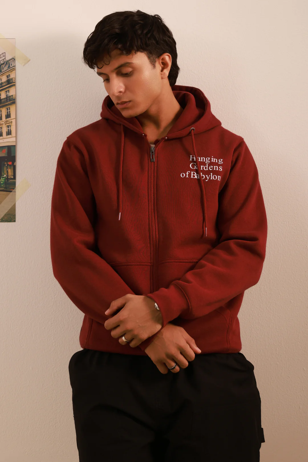 Graphic Zipper Hoodie - 5007 - Image 3