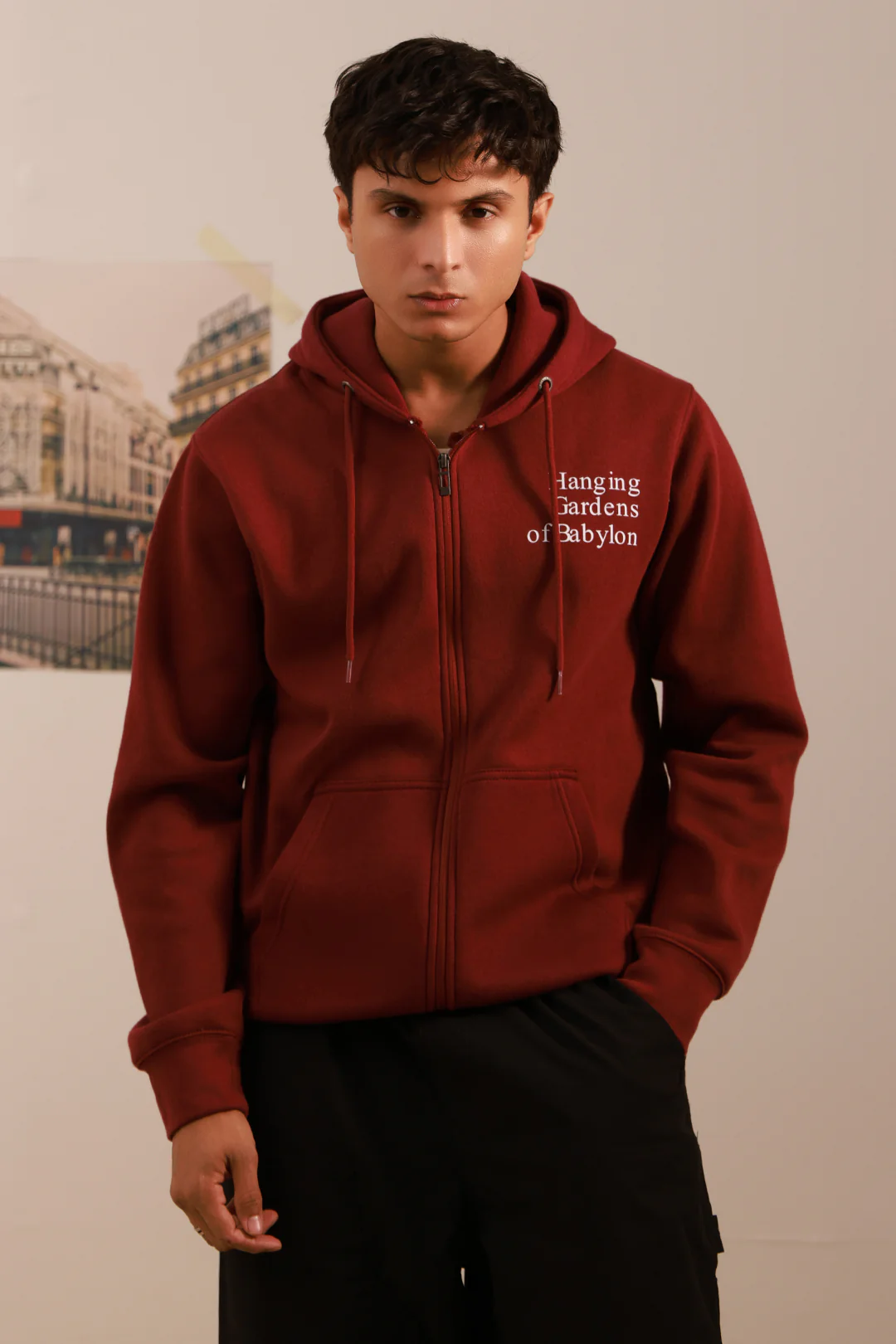 Graphic Zipper Hoodie - 5007 - Image 4