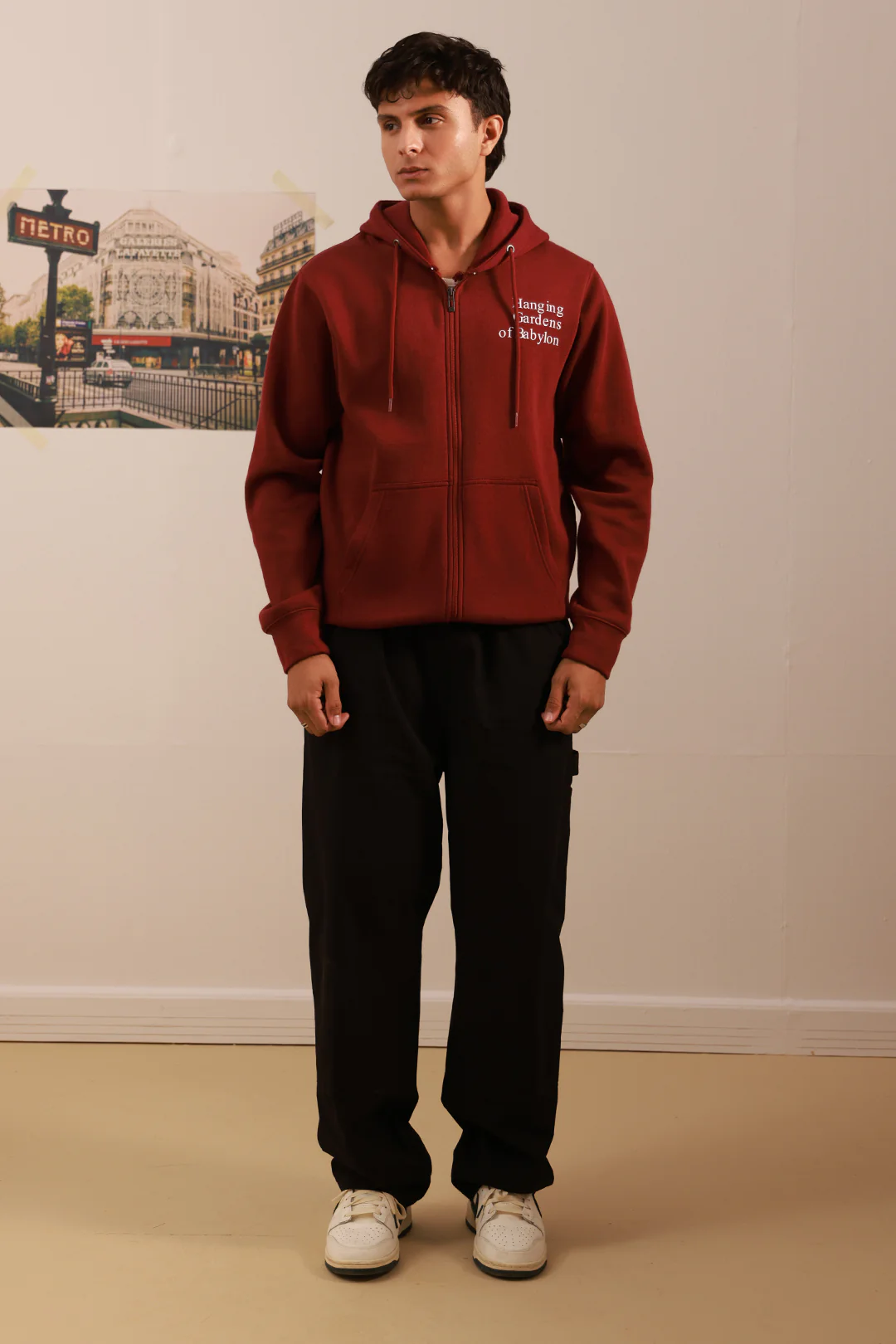 Graphic Zipper Hoodie - 5007 - Image 7