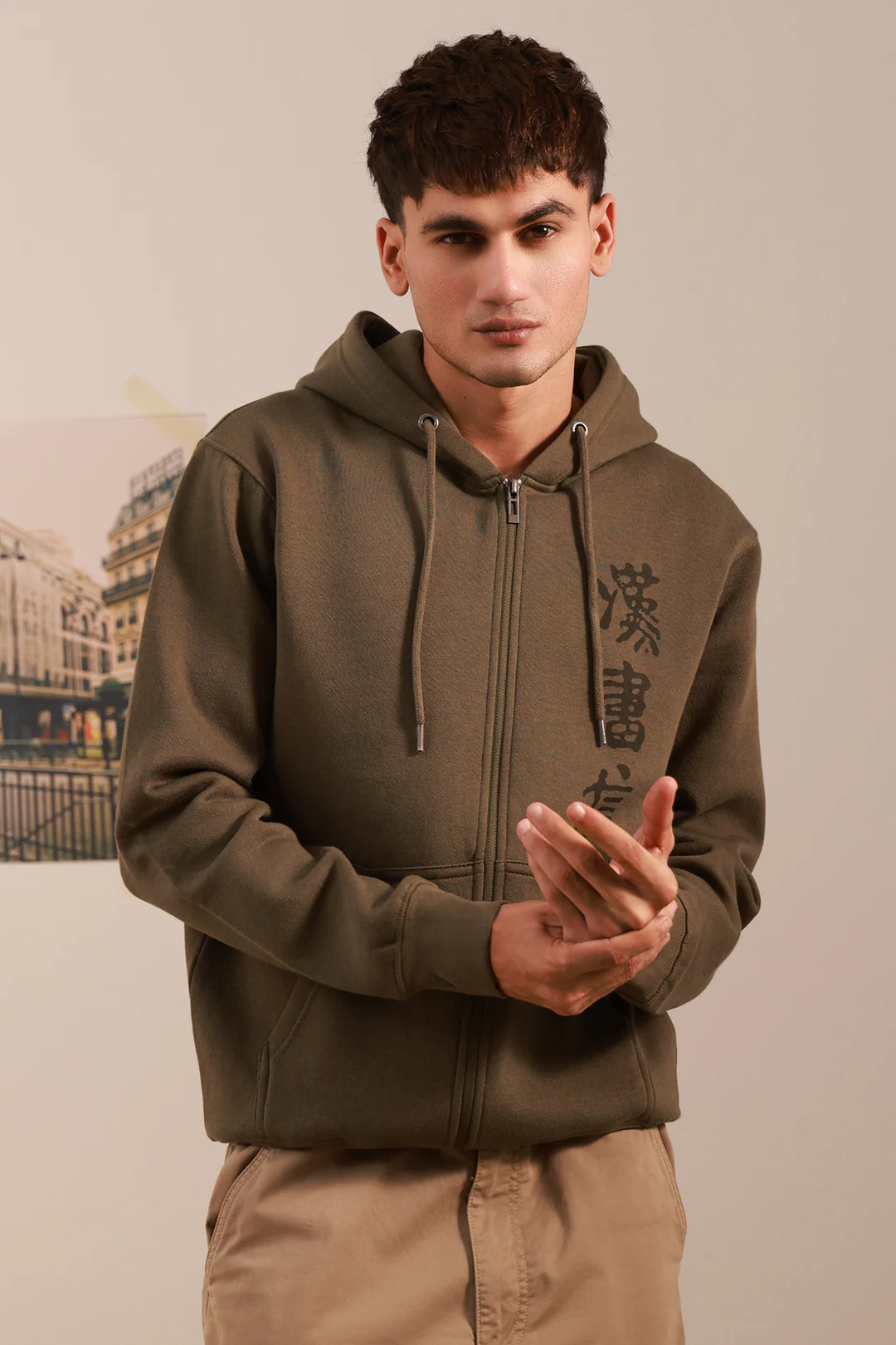 Graphic Zipper Hoodie - 5010 - Image 4