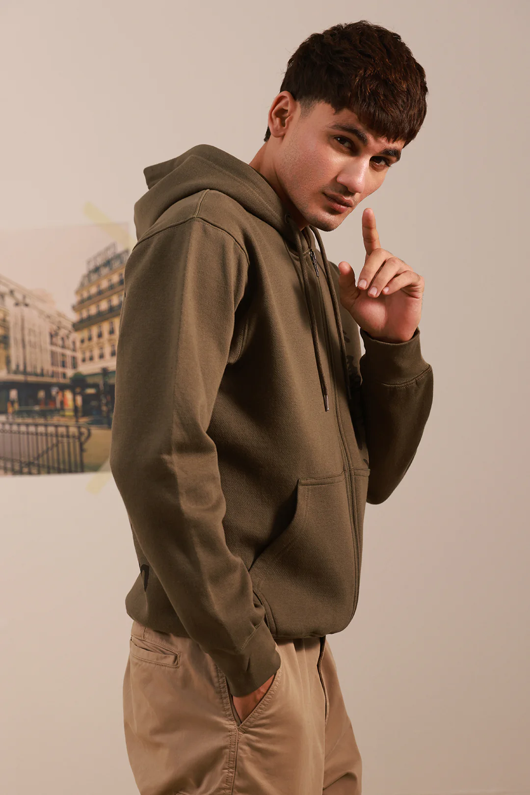 Graphic Zipper Hoodie - 5010 - Image 6