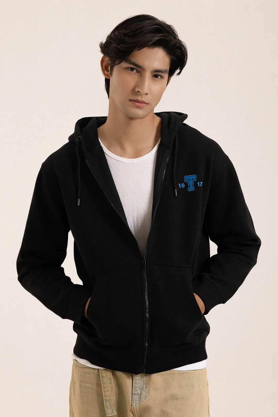 Graphic Zipper Hoodie - 5014 - Image 2