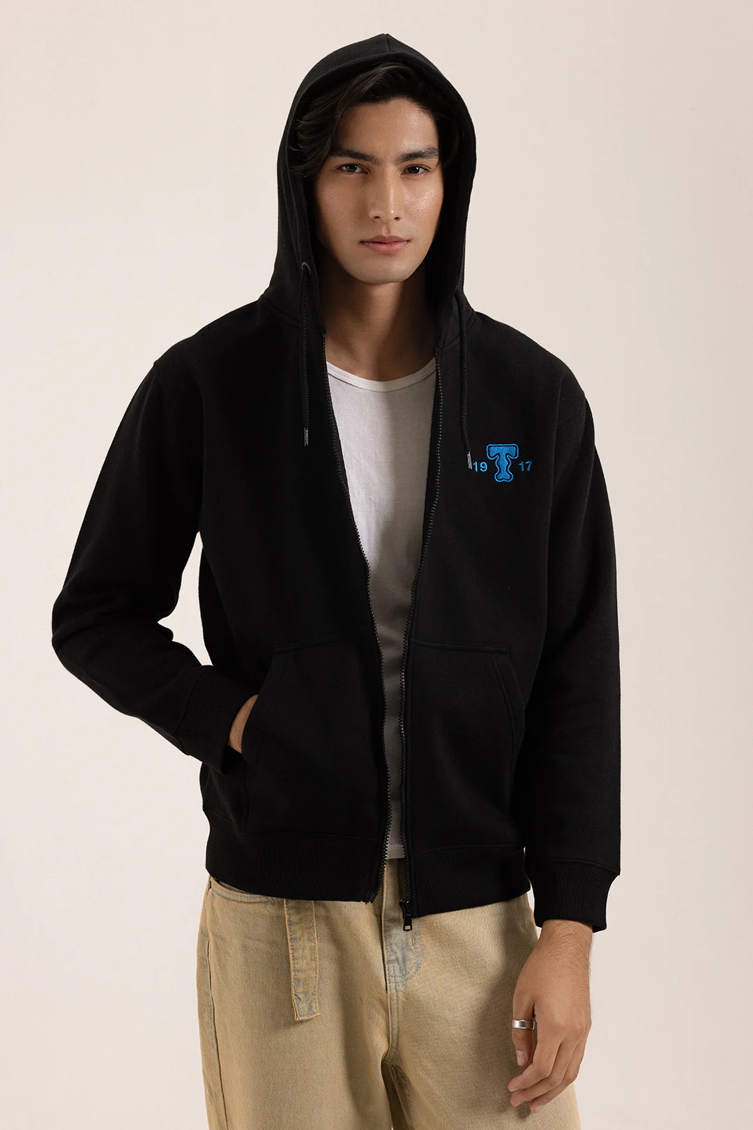 Graphic Zipper Hoodie - 5014 - Image 8