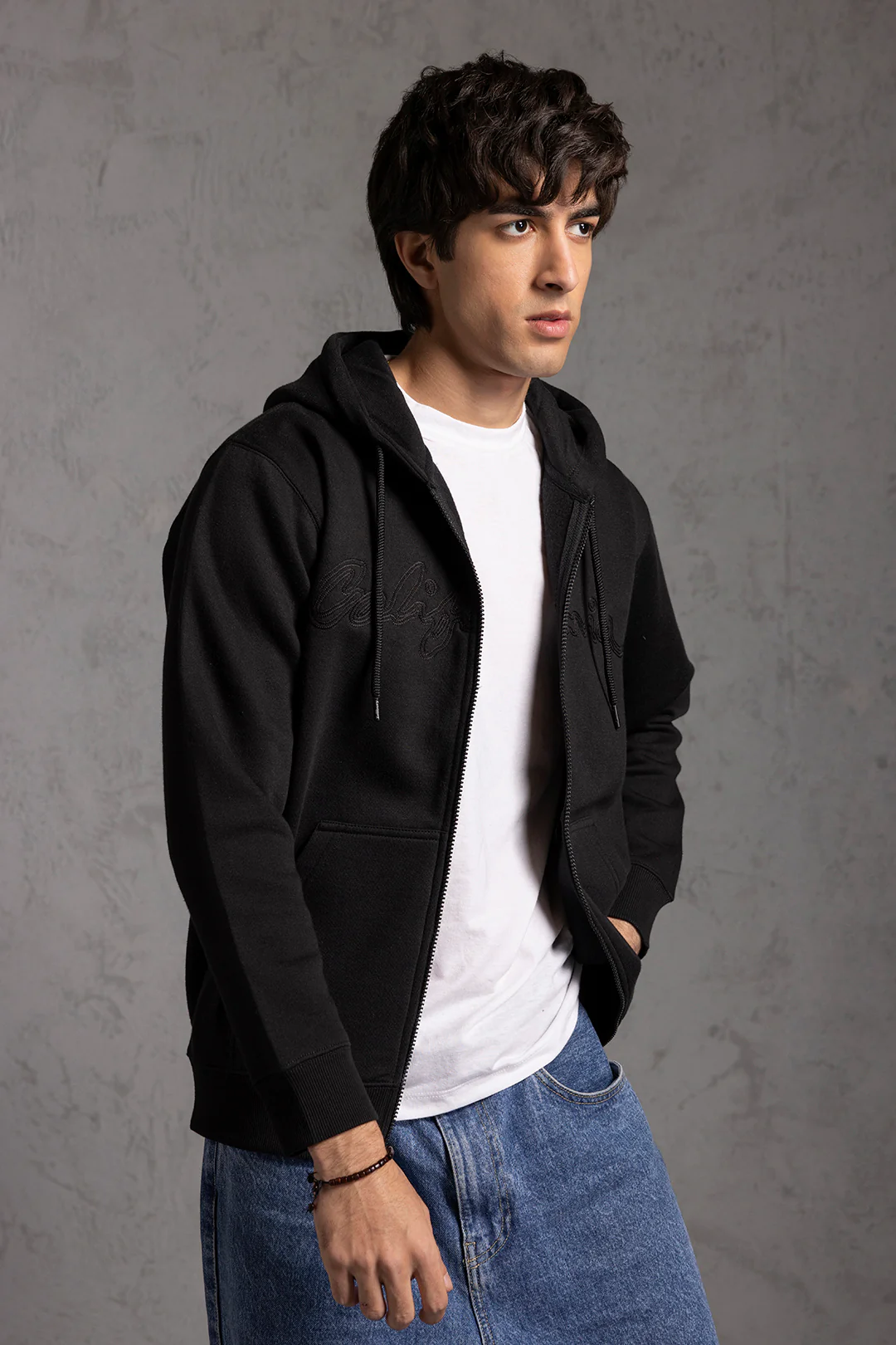 Graphic Zipper Hoodie - 5015 - Image 6