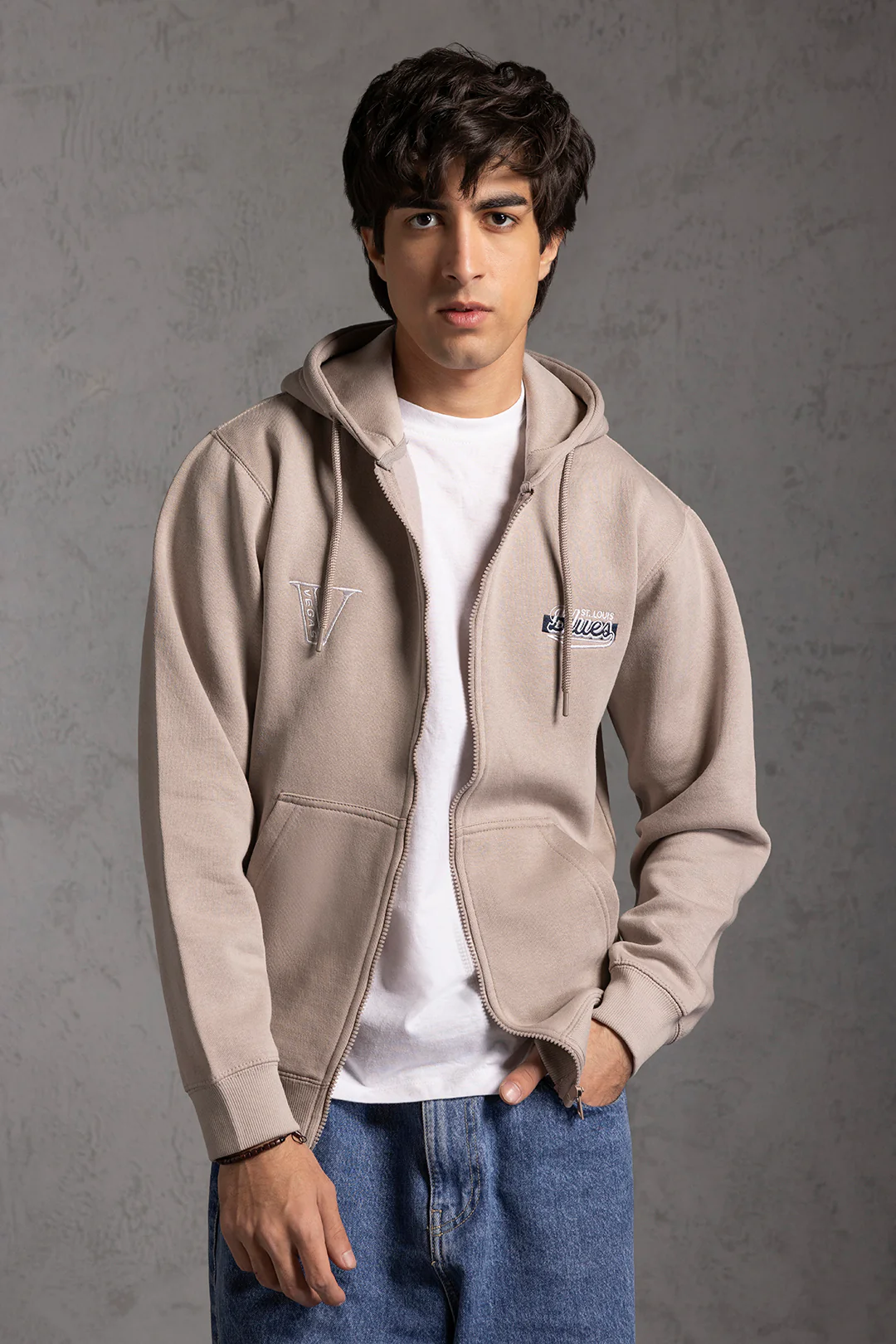 Graphic Zipper Hoodies - 5020 - Image 3