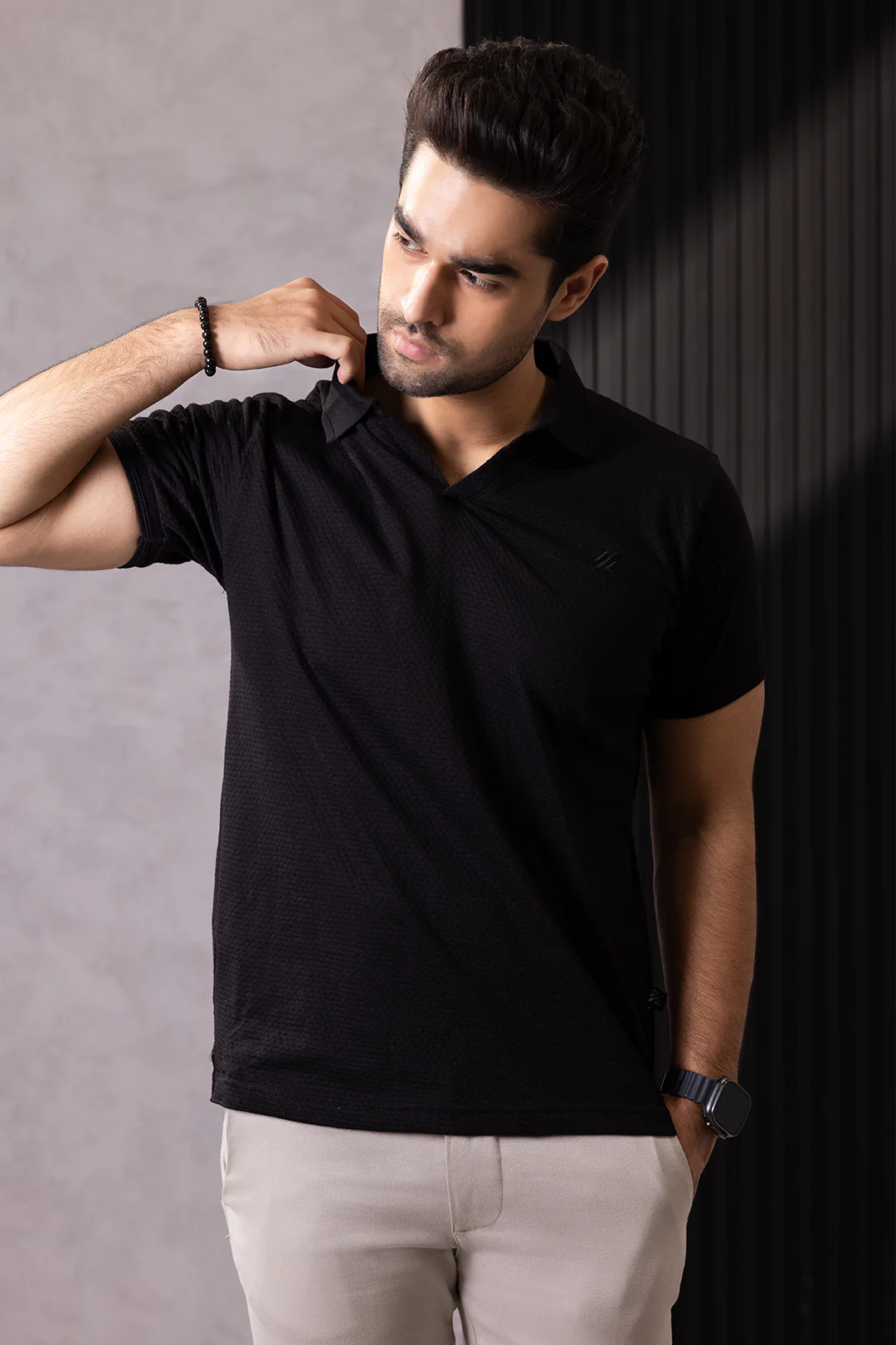 Textured Johnny Collar Polo - 5004 - Image 10