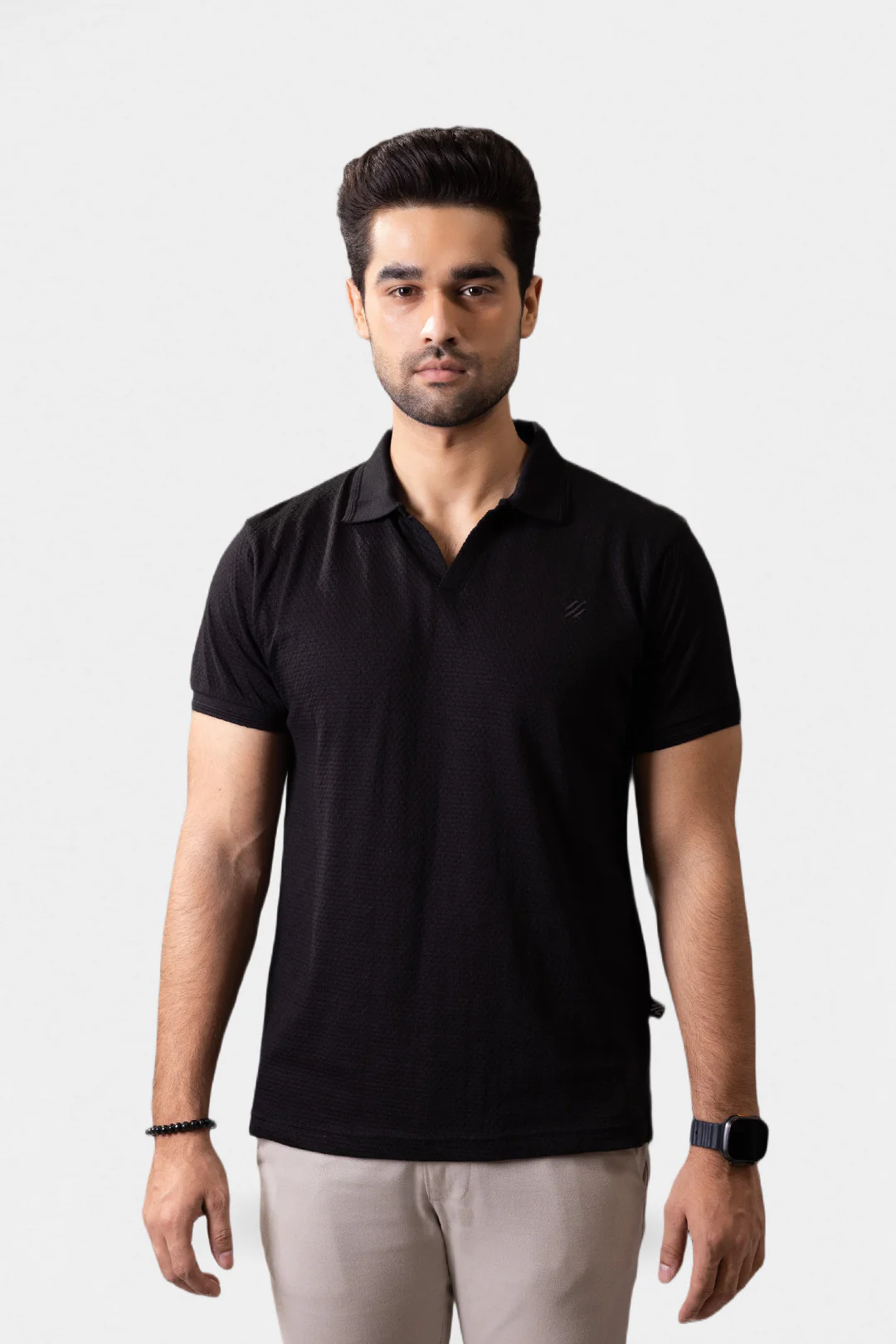Textured Johnny Collar Polo - 5004 - Image 4