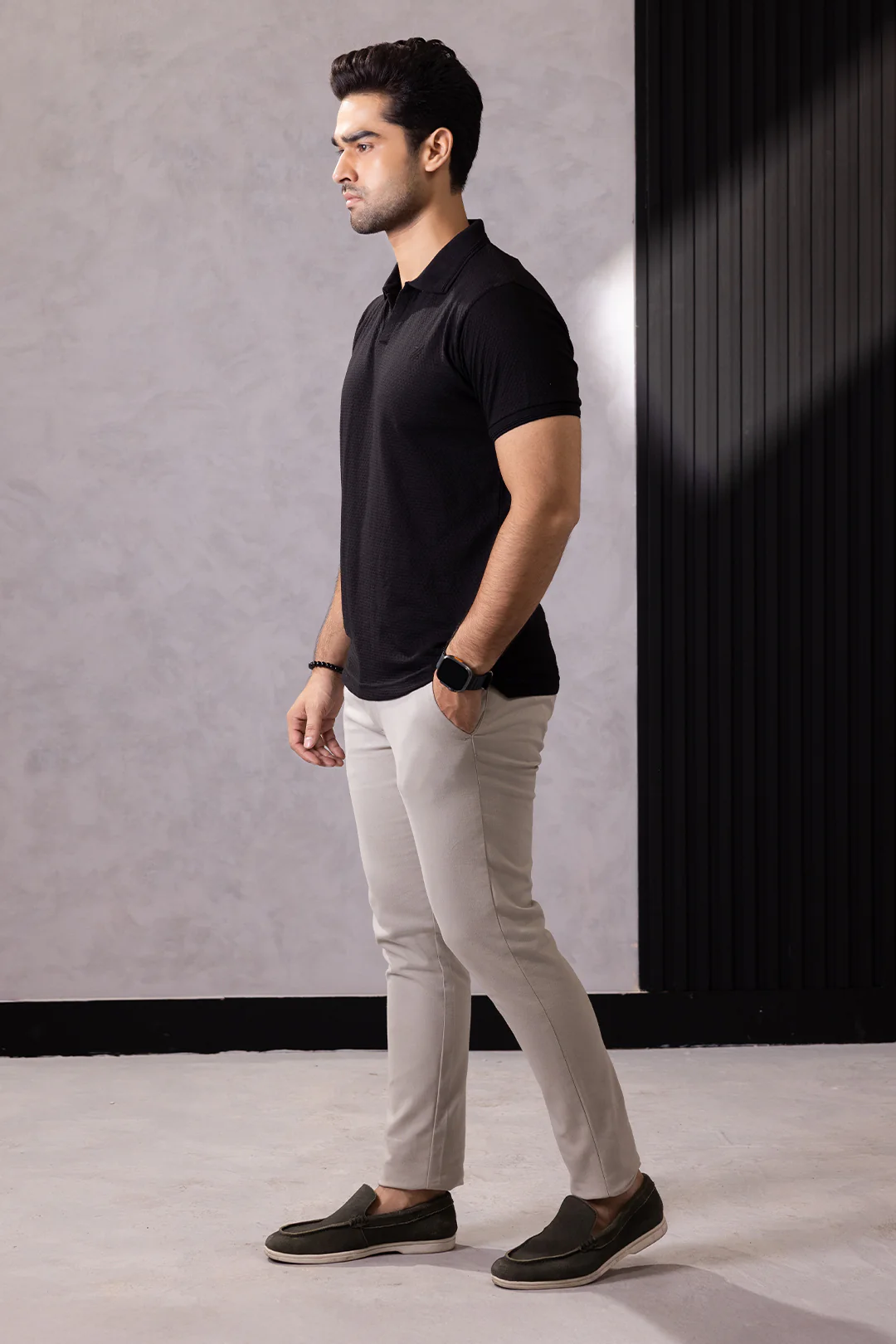 Textured Johnny Collar Polo - 5004 - Image 9