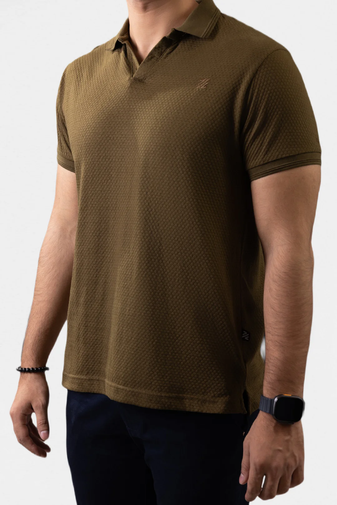 Textured Johnny Collar Polo - 5004 - Image 4