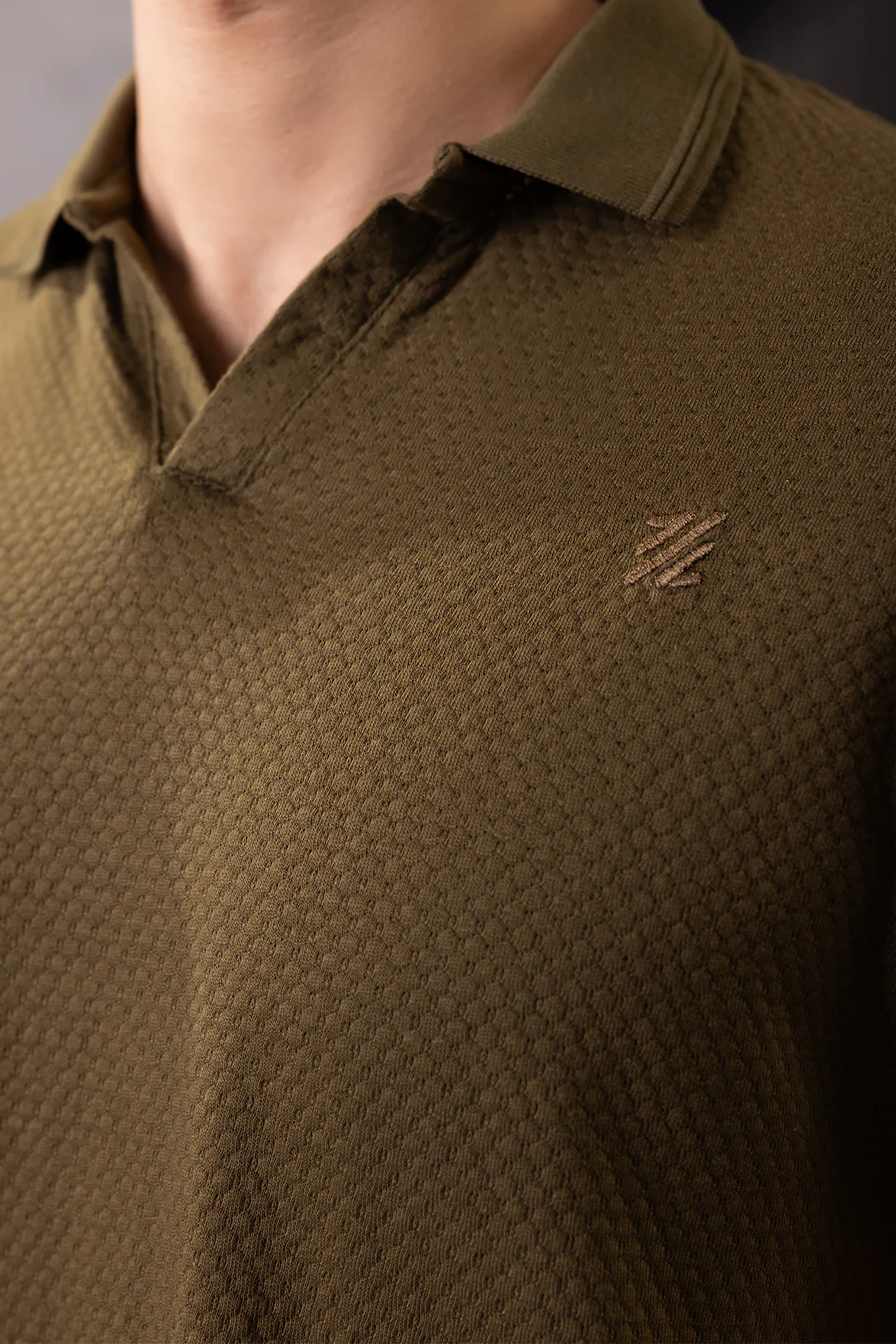 Textured Johnny Collar Polo - 5004 - Image 7