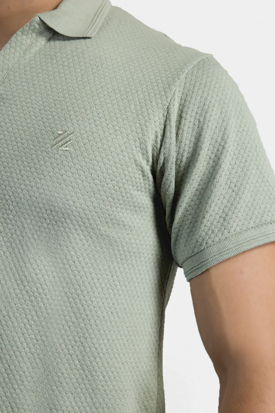 Textured Johnny Collar Polo - 5004 - Image 2