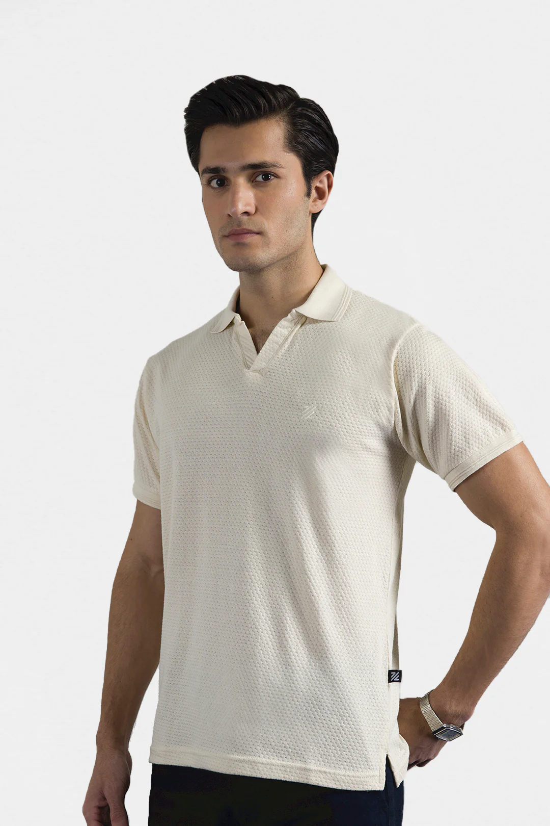 Textured Johnny Collar Polo - 5004 - Image 5