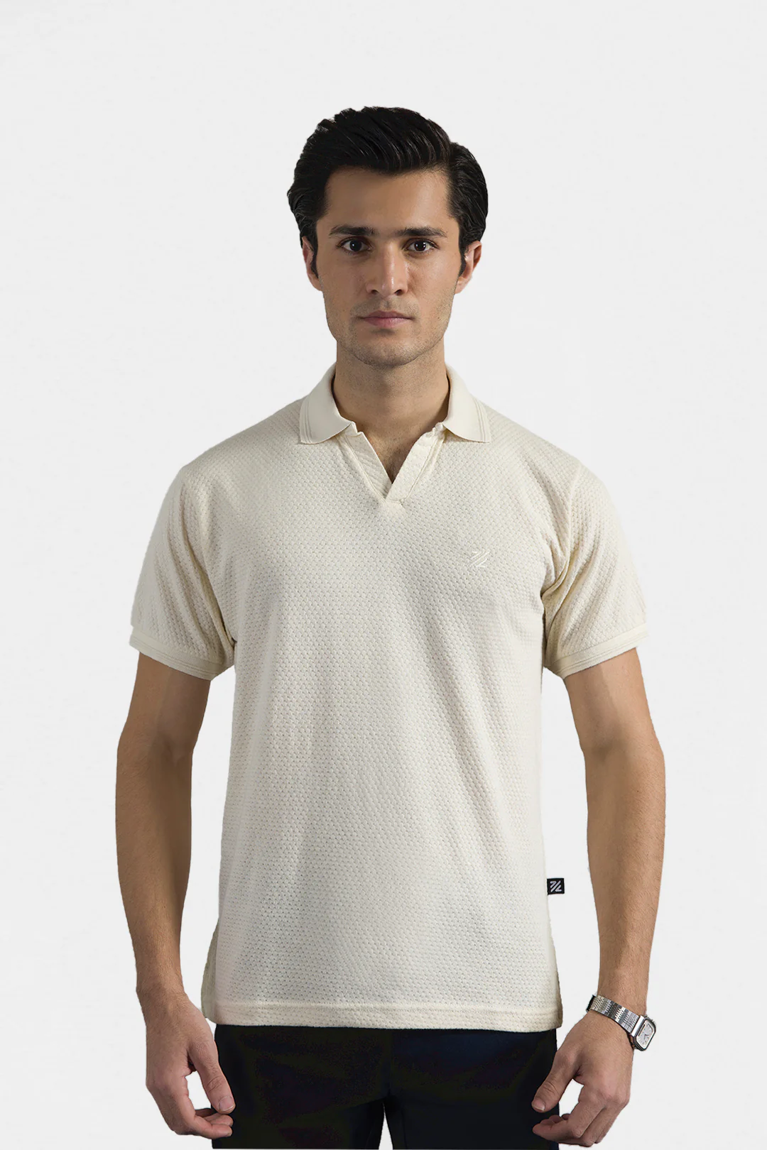 Textured Johnny Collar Polo - 5004 - Image 7