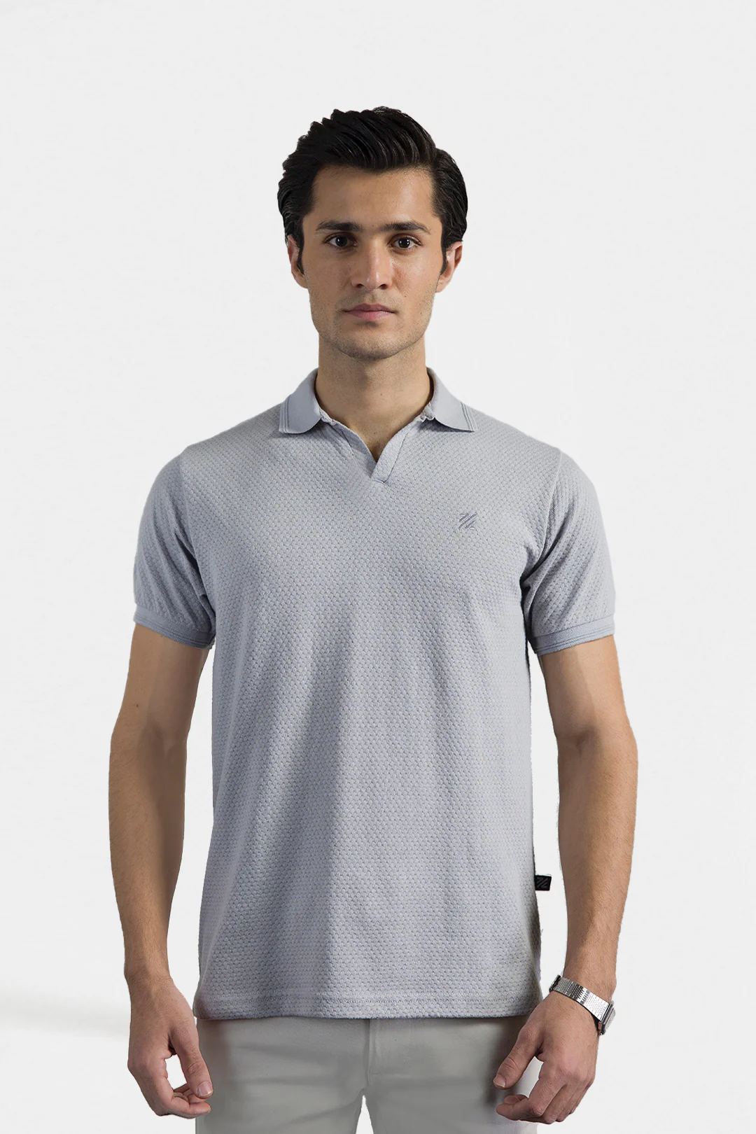 Textured Johnny Collar Polo - 5004 - Image 6