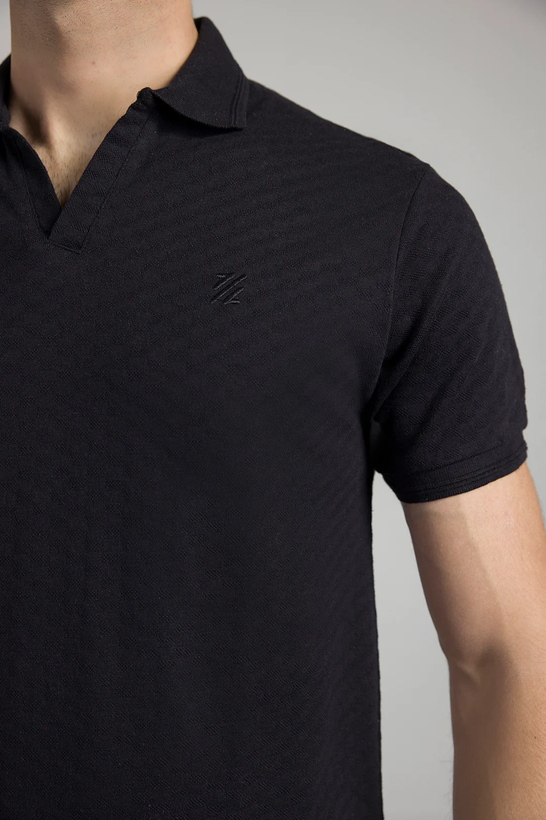Textured Johnny Collar Polo - 5005 - Image 2