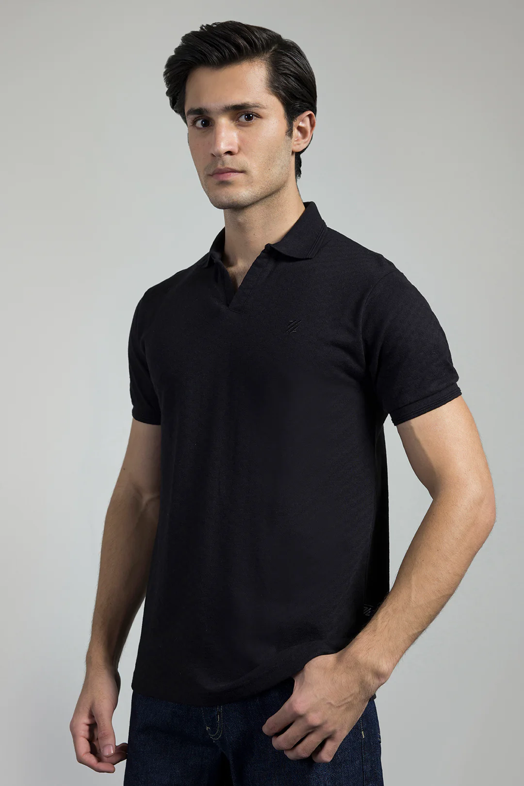 Textured Johnny Collar Polo - 5005 - Image 3