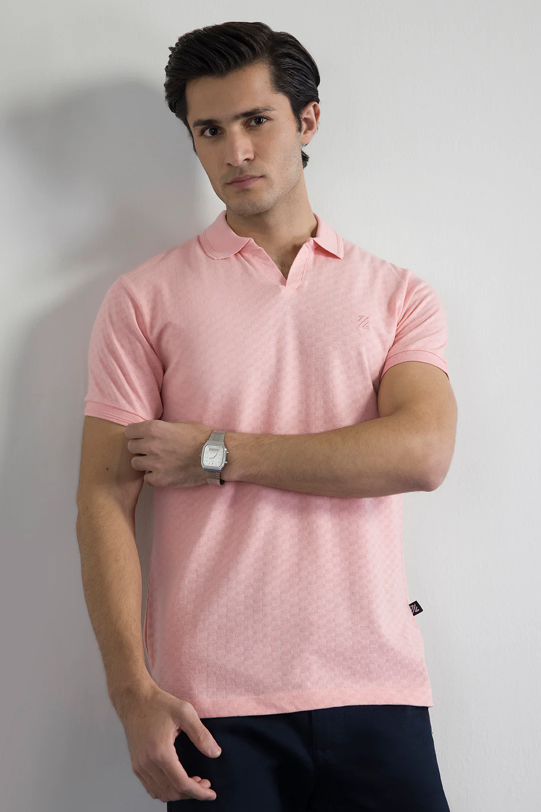 Textured Johnny Collar Polo - 5005 - Image 10