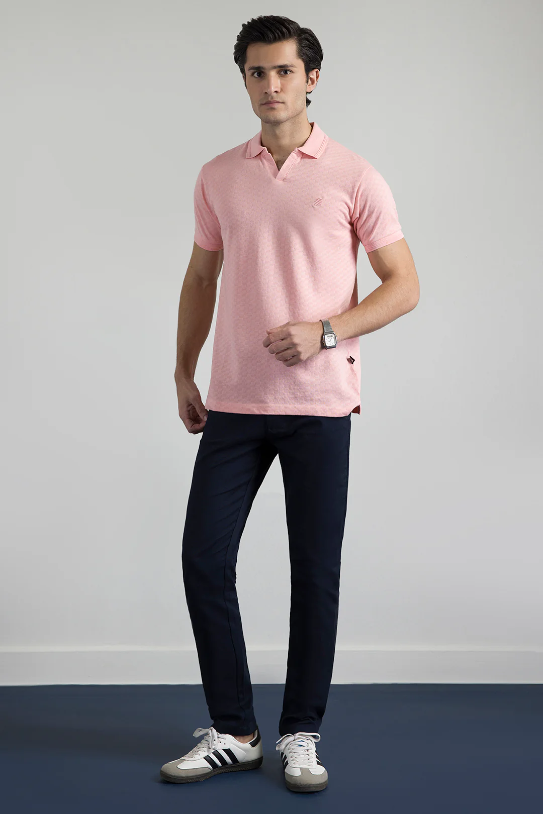 Textured Johnny Collar Polo - 5005 - Image 5