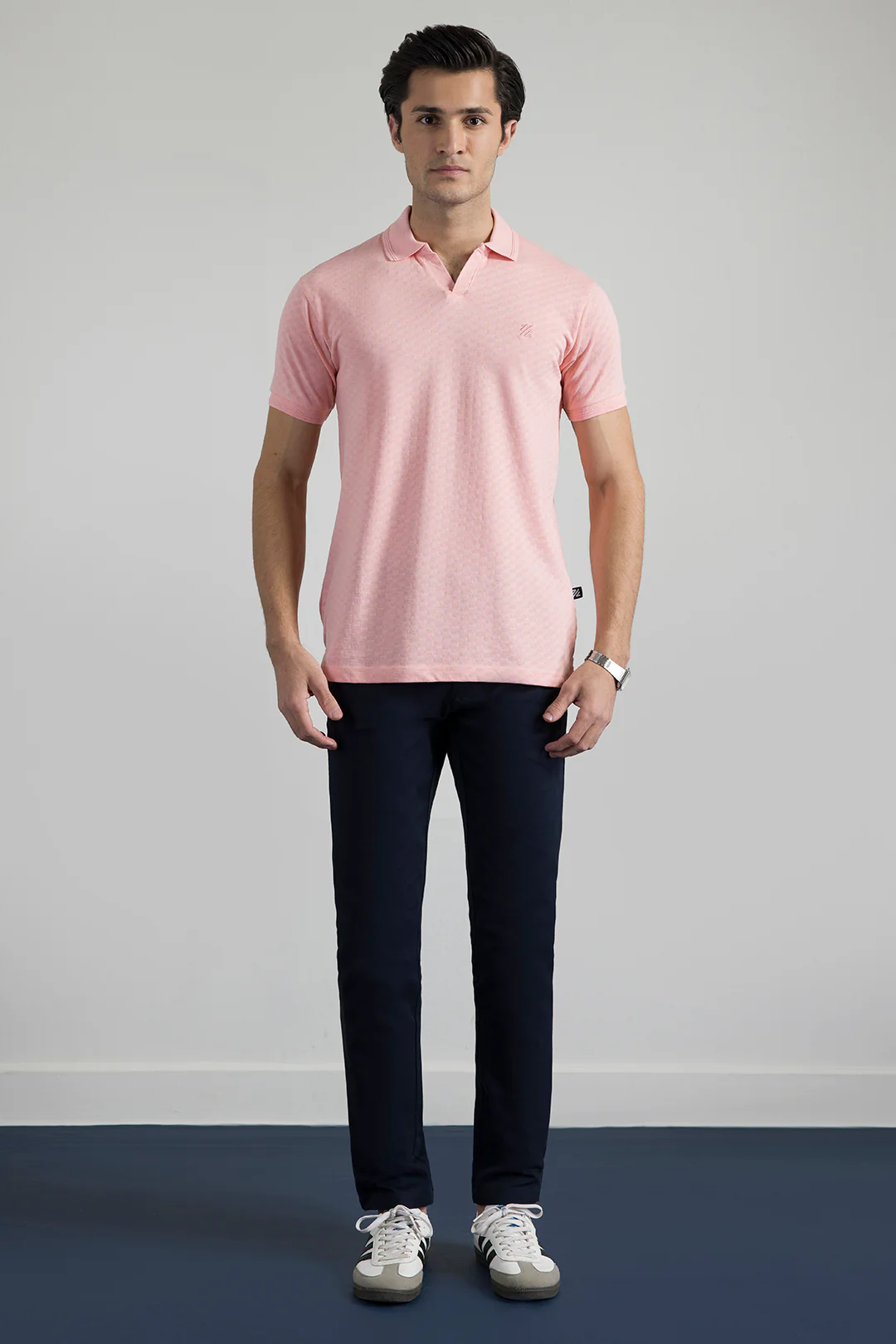 Textured Johnny Collar Polo - 5005 - Image 6