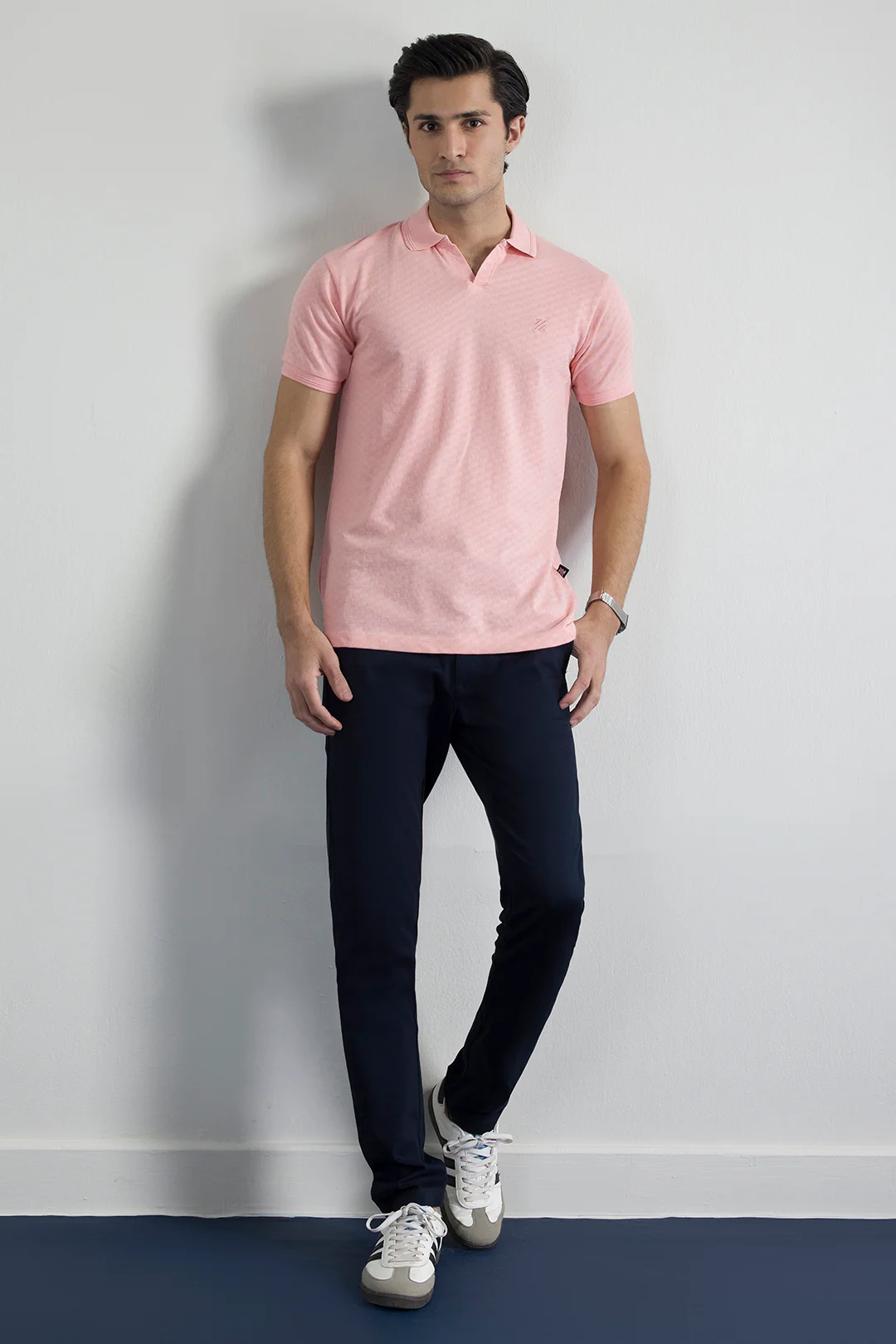 Textured Johnny Collar Polo - 5005 - Image 7