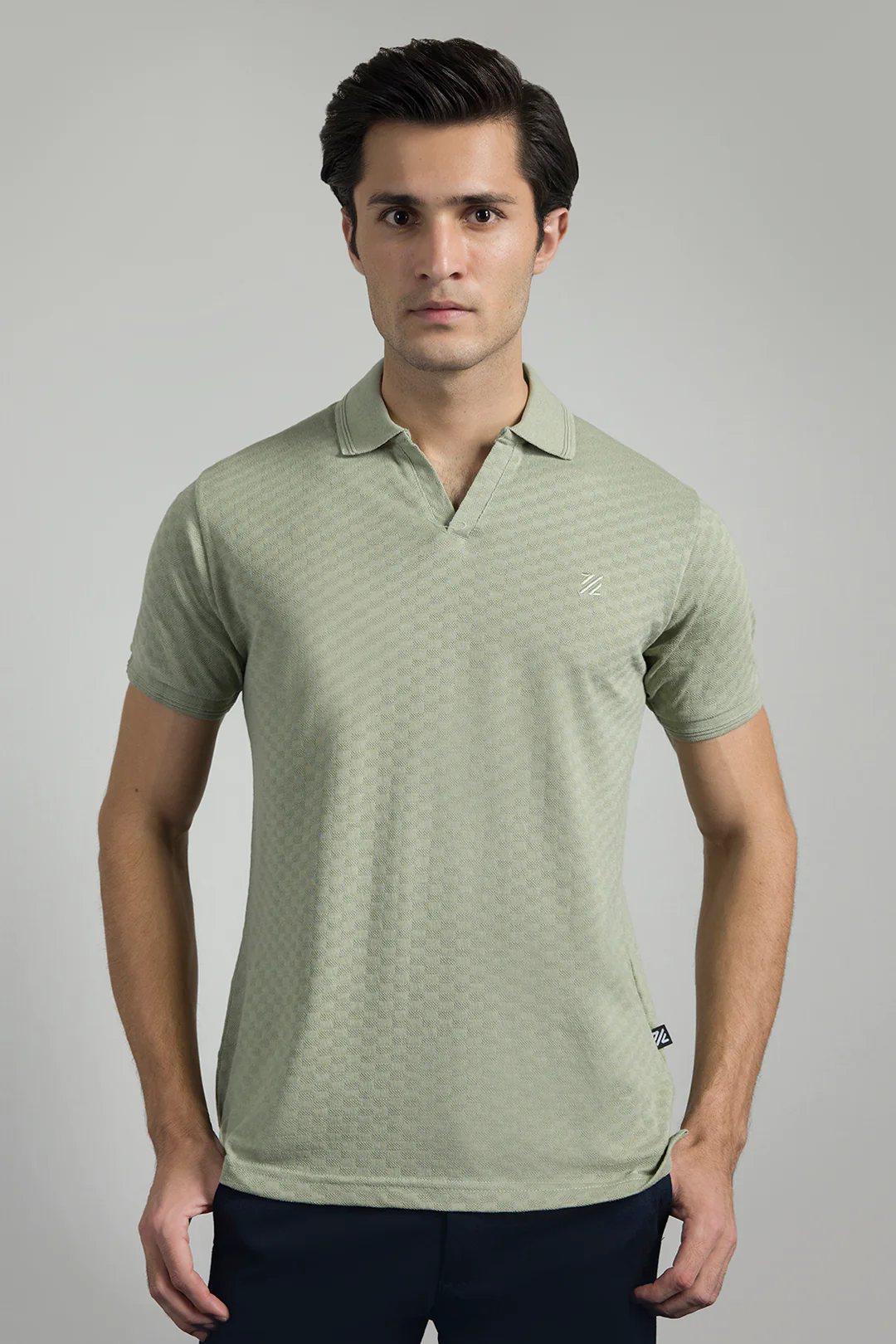 Textured Johnny Collar Polo - 5005 - Image 5
