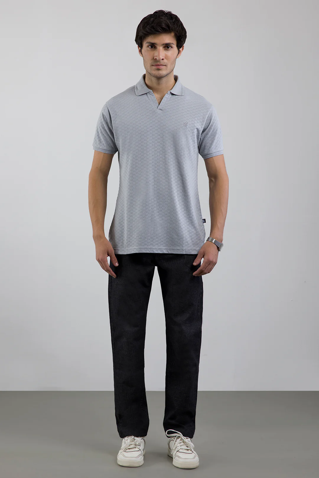 Textured Johnny Collar Polo - 5005 - Image 4