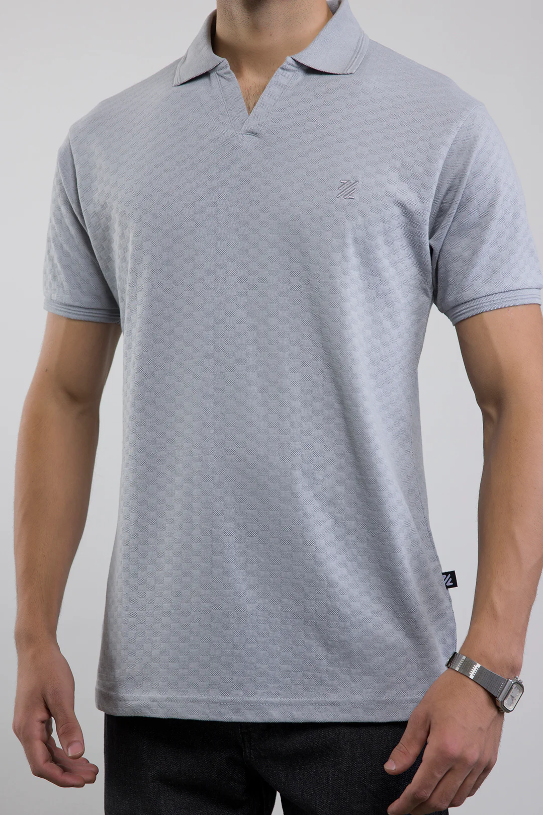 Textured Johnny Collar Polo - 5005 - Image 8