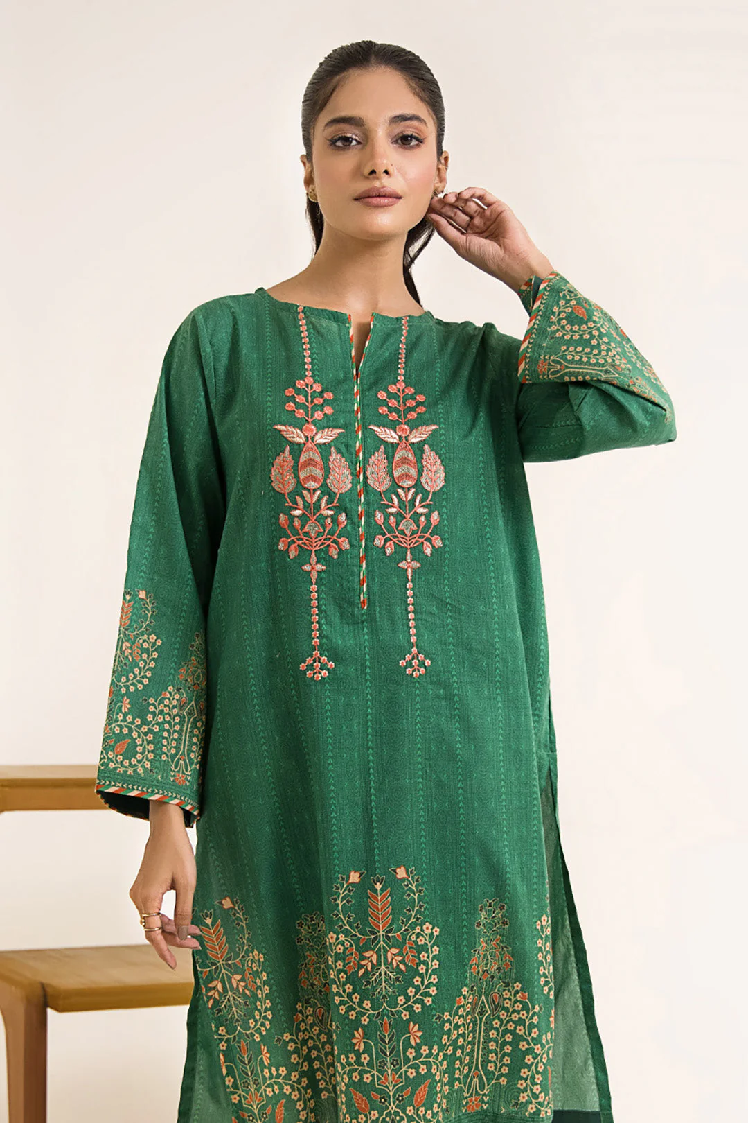 Embroidered Kurta - 1114 - Image 3