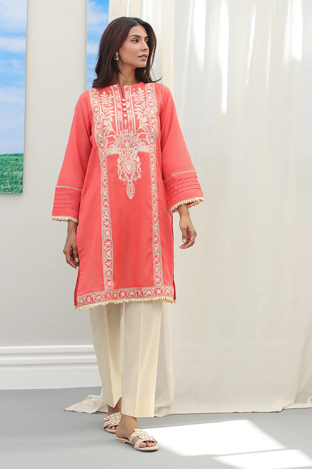 Embroidered Kurta - 1167 - Image 3