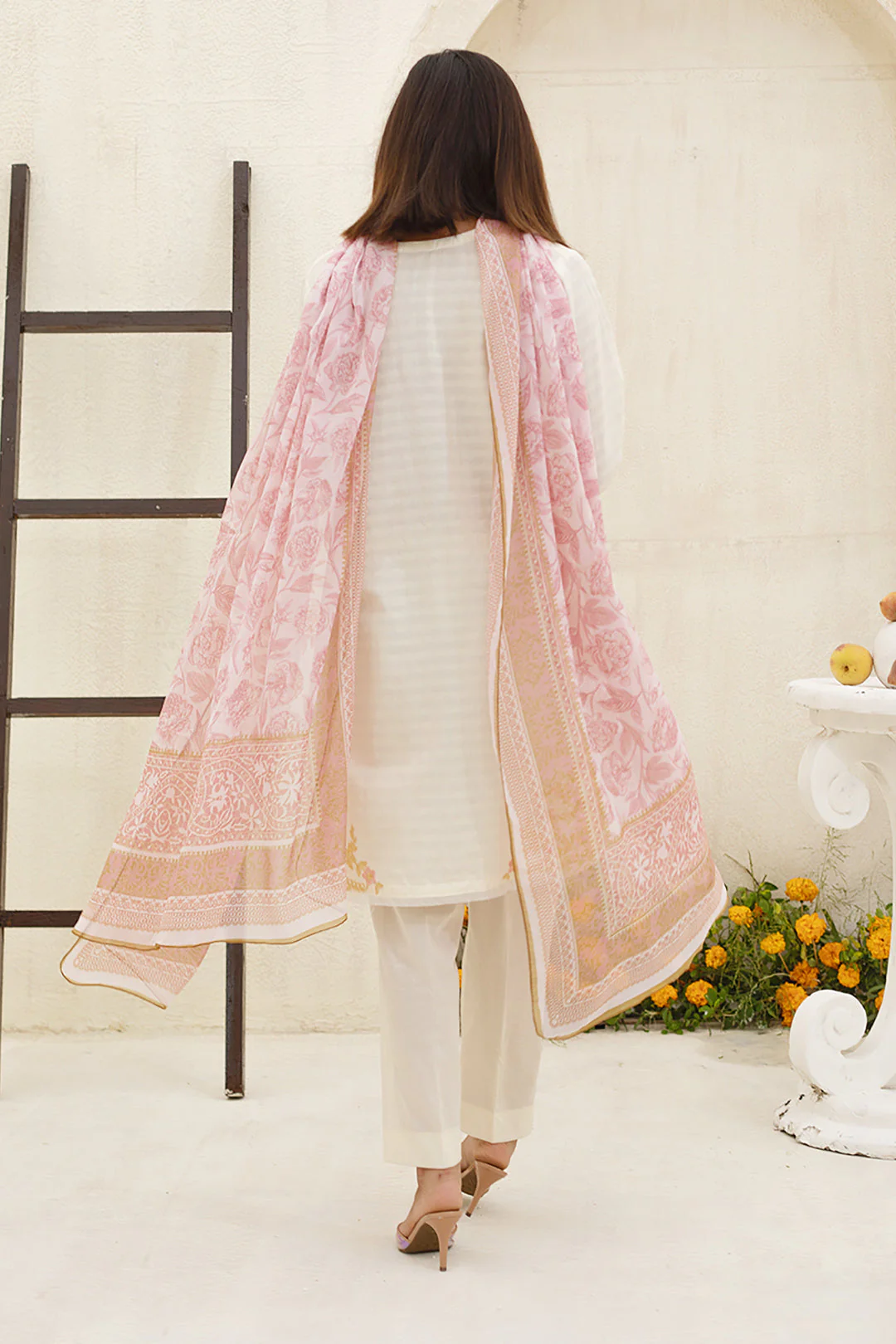 Embroidered Kurta Dupatta - 0517 - Image 5