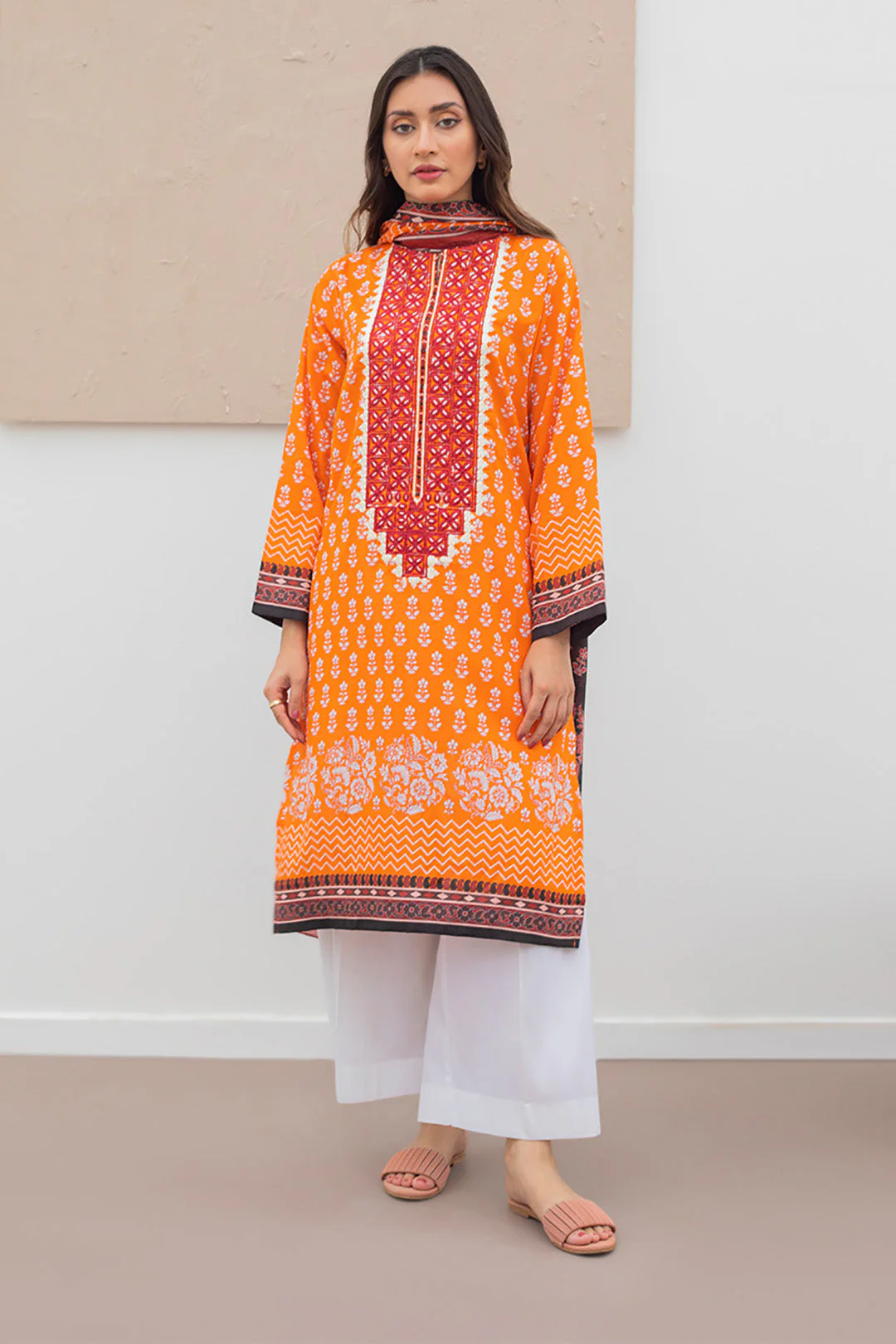 Embroidered Kurta Dupatta - 1068 - Image 2