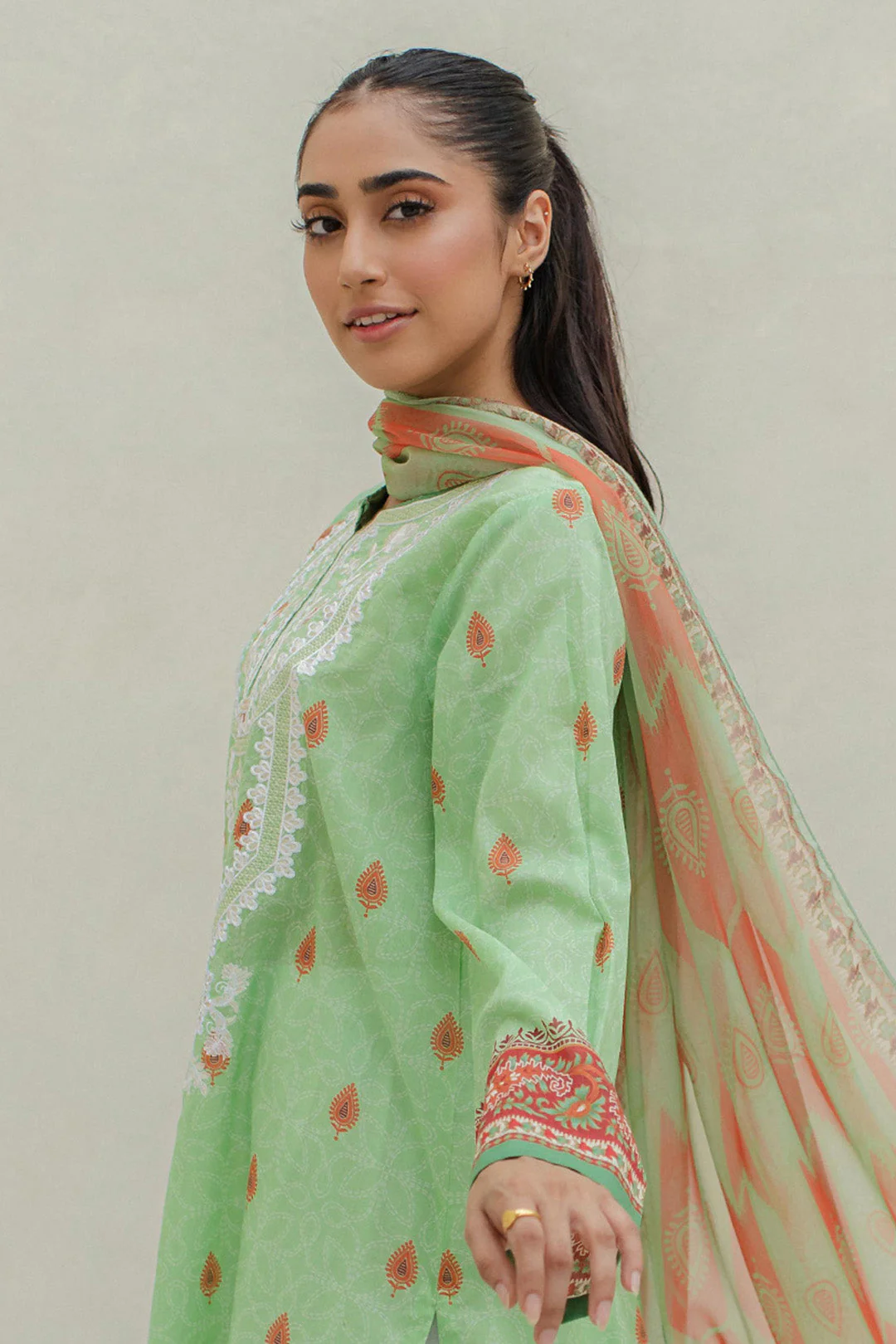 Embroidered Kurta Dupatta - 1071