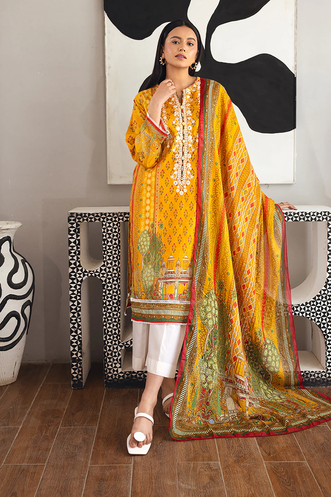 Embroidered Kurta Dupatta - 1124 - Image 2