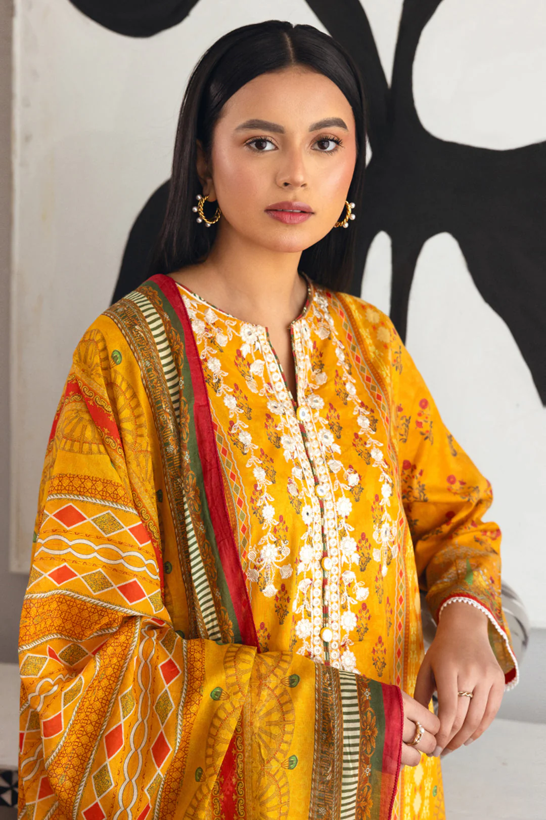 Embroidered Kurta Dupatta - 1124 - Image 6